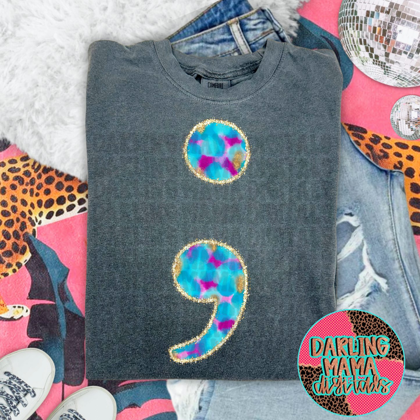 Hand Painted Semicolon Suicide Awareness