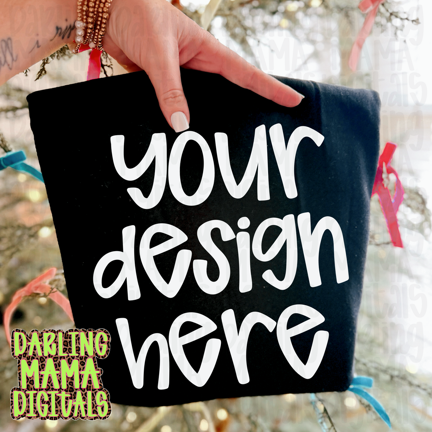 Black Christmas tree with bows