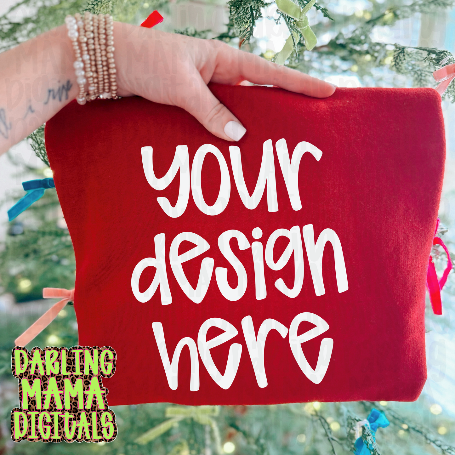 Garnet sweatshirt Christmas tree with bows