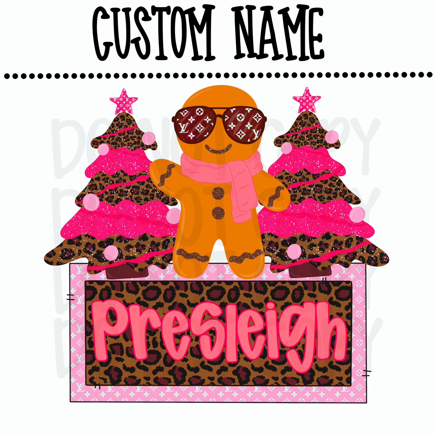 Custom Christmas Boujee Gingerbread Name