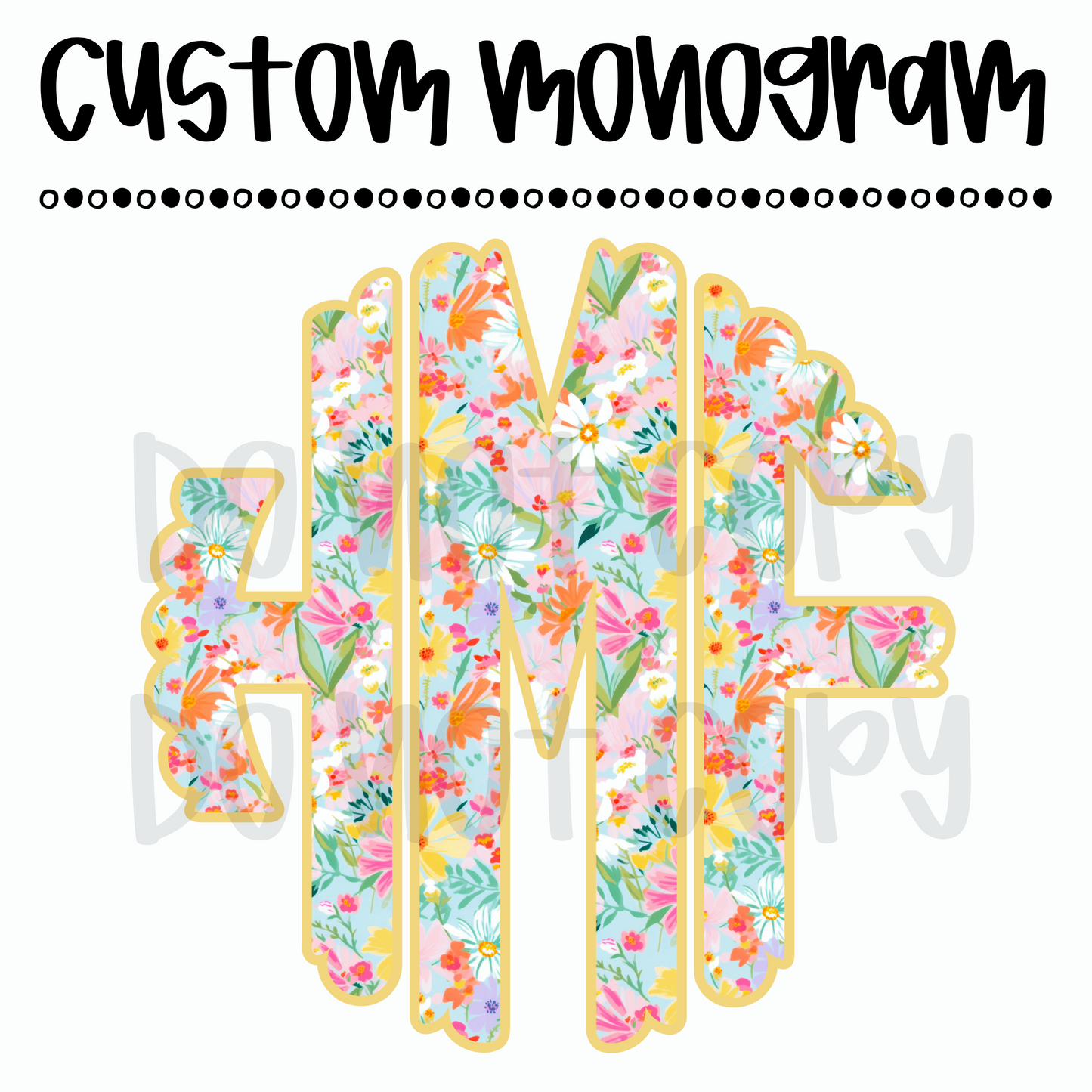 Ditsy Spring Floral 2 Custom Monogram