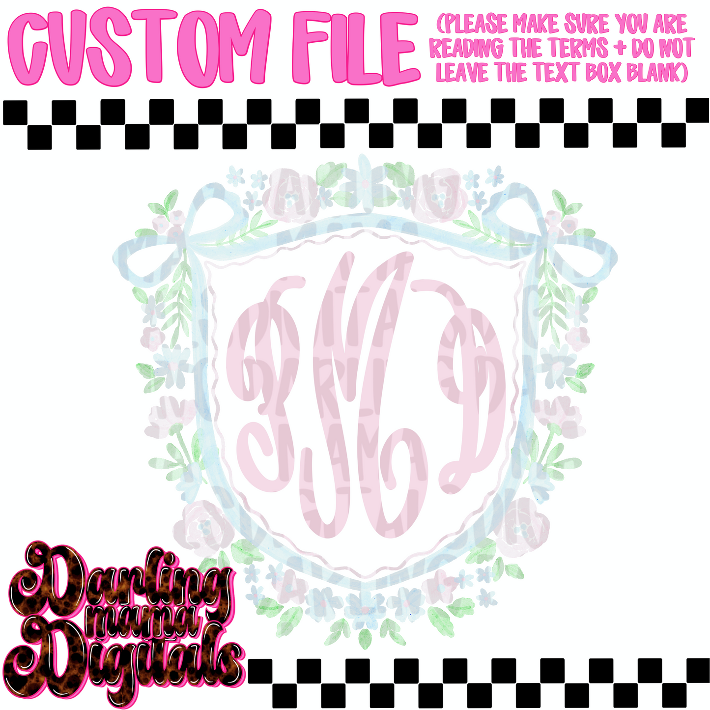 Custom grand millennial crest monogram 1