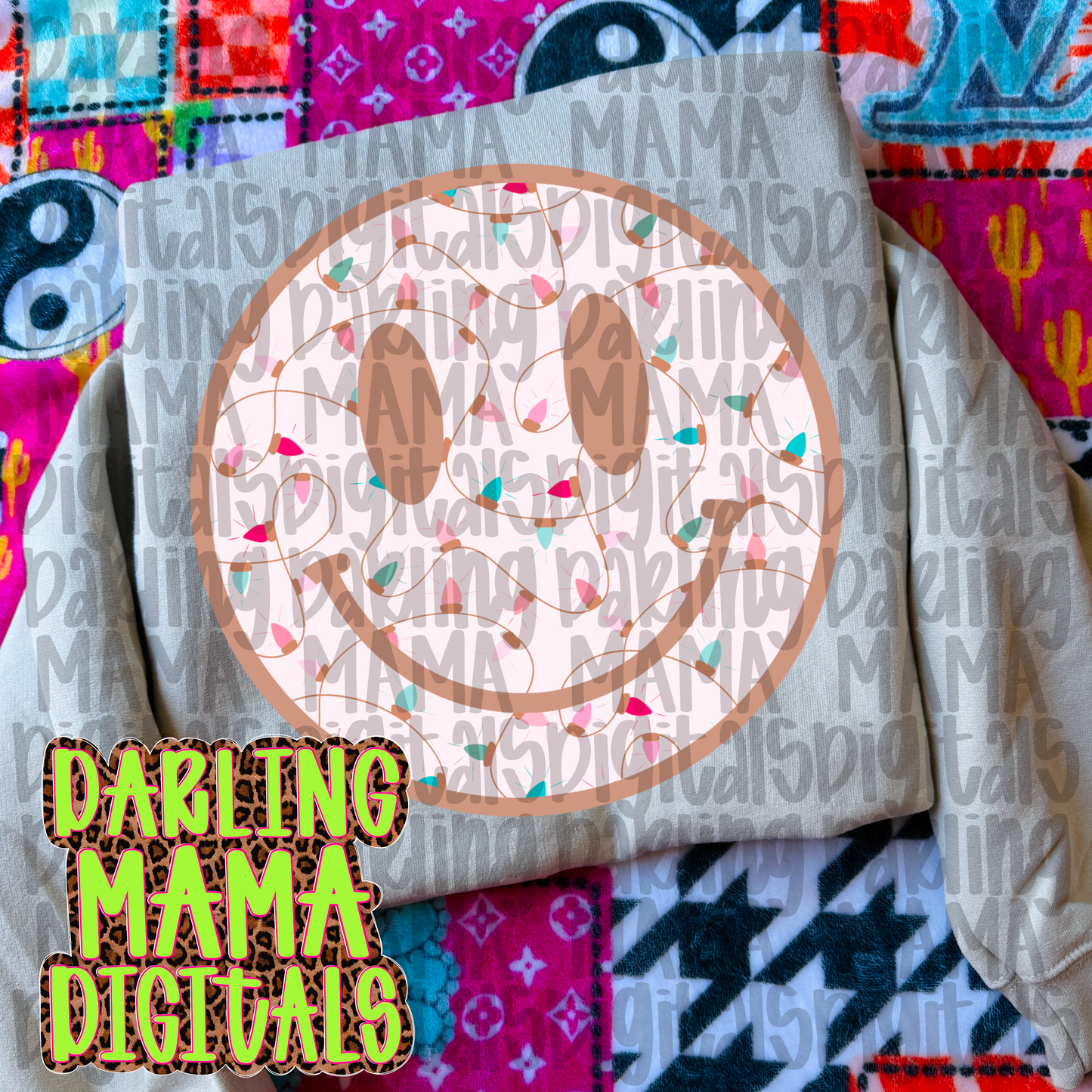 Christmas lights smiley