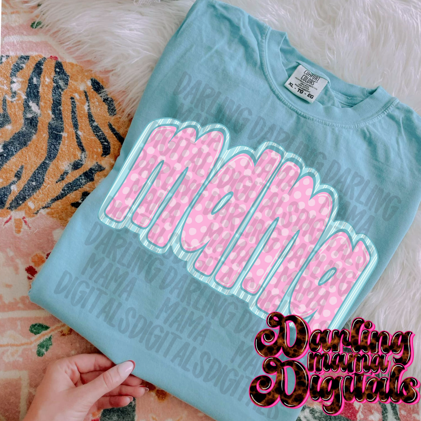 Bubble letter polka dot mama