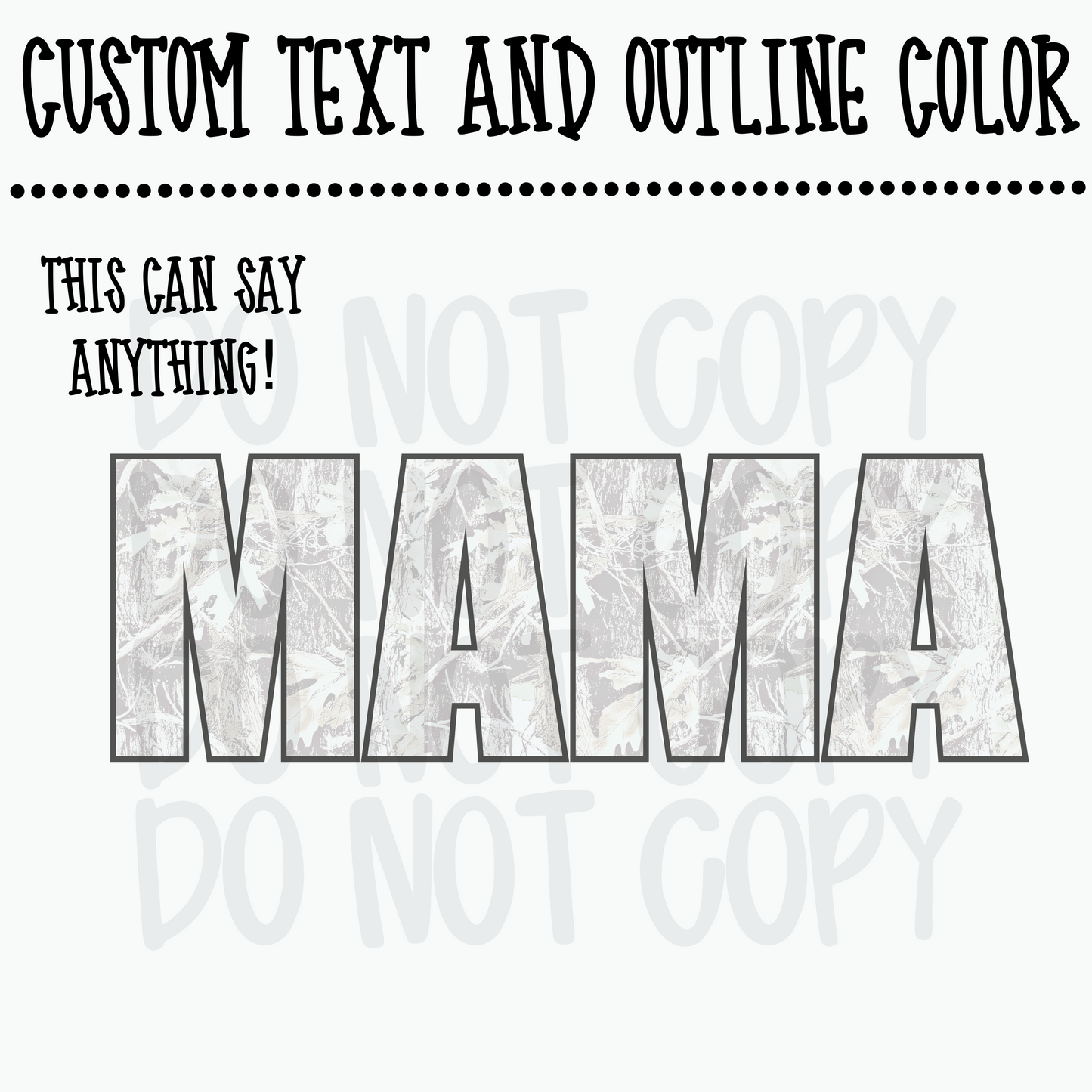 Custom real camo text