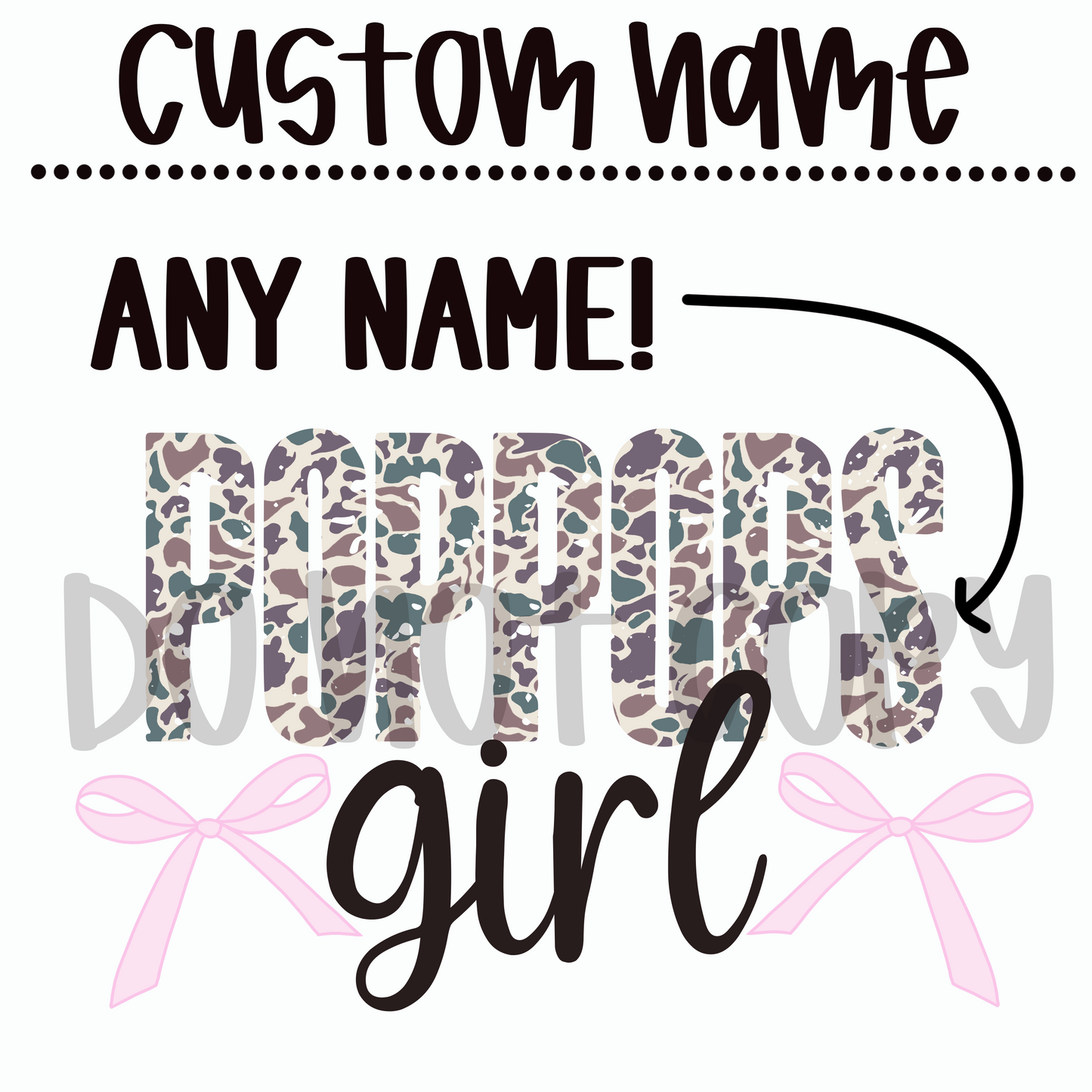 Custom Name Duck camo girl