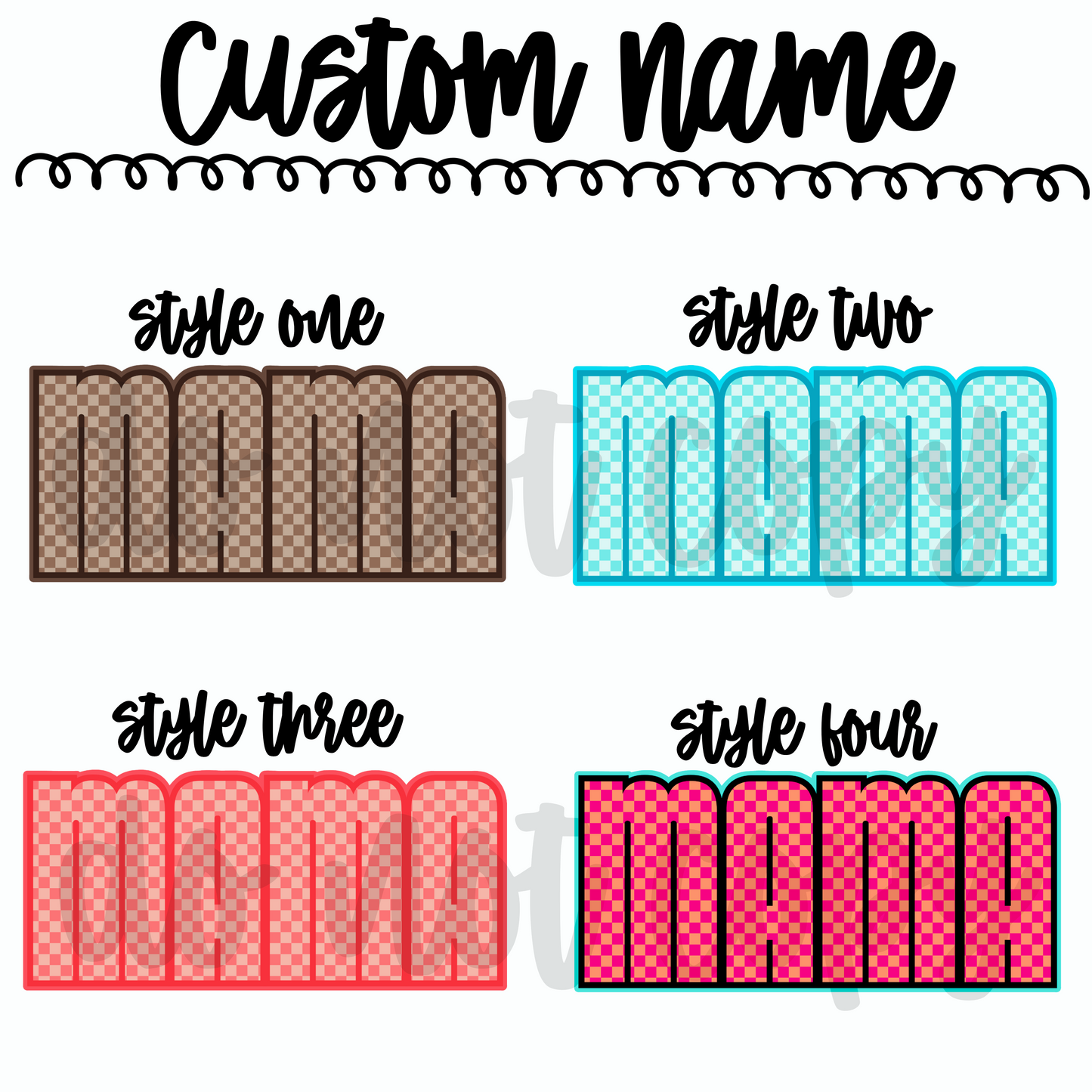 Checkered Custom Name Read Description!!!!!