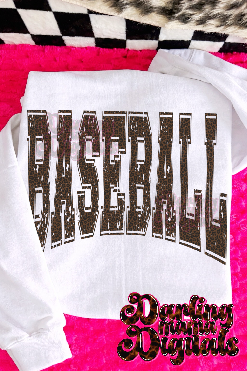 Cheetah distressed baseball