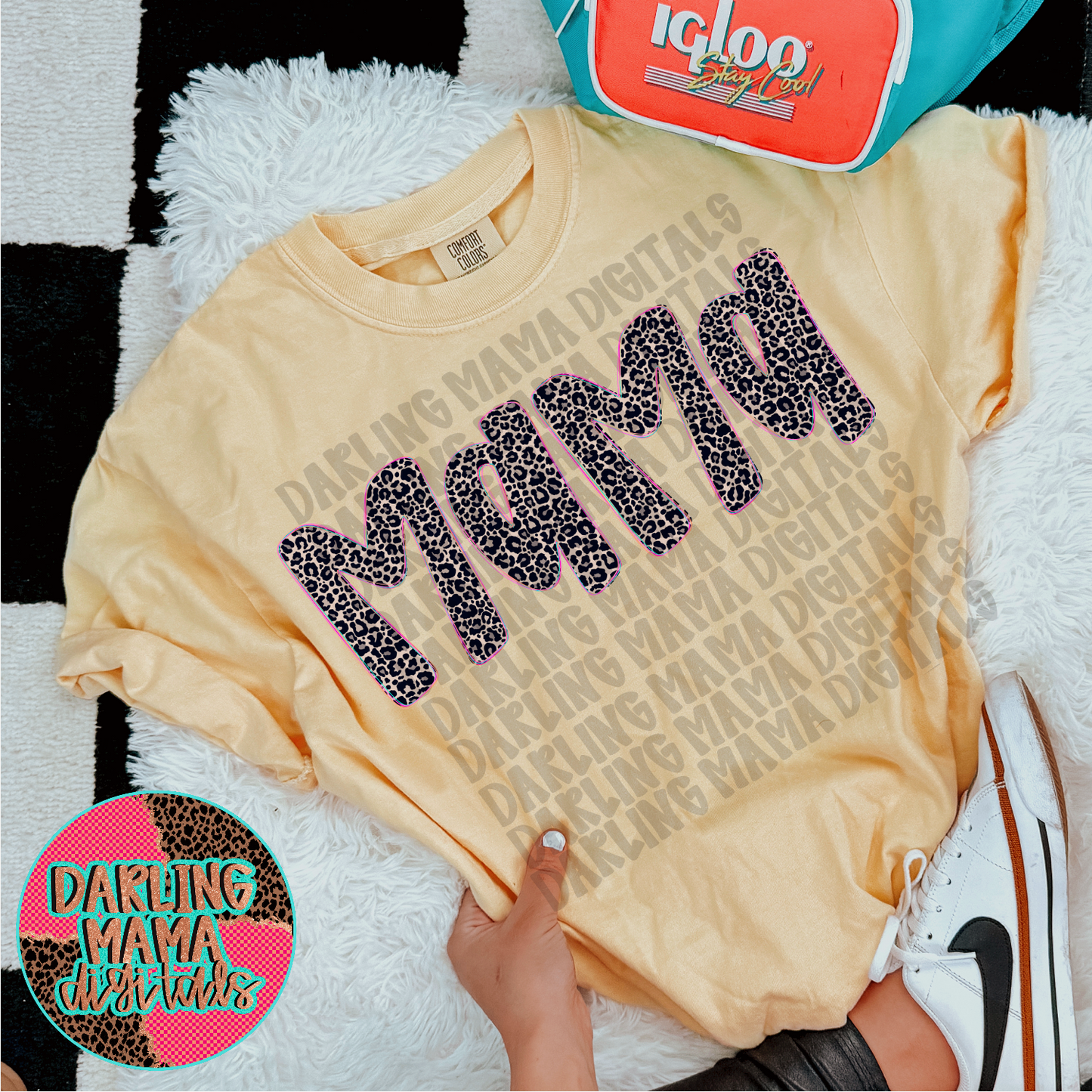 Cheetah neon outline mama