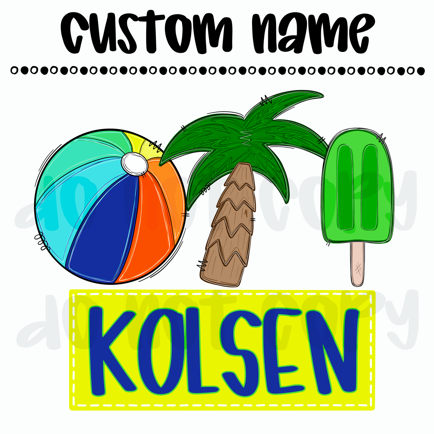 Boys Summer Custom Name