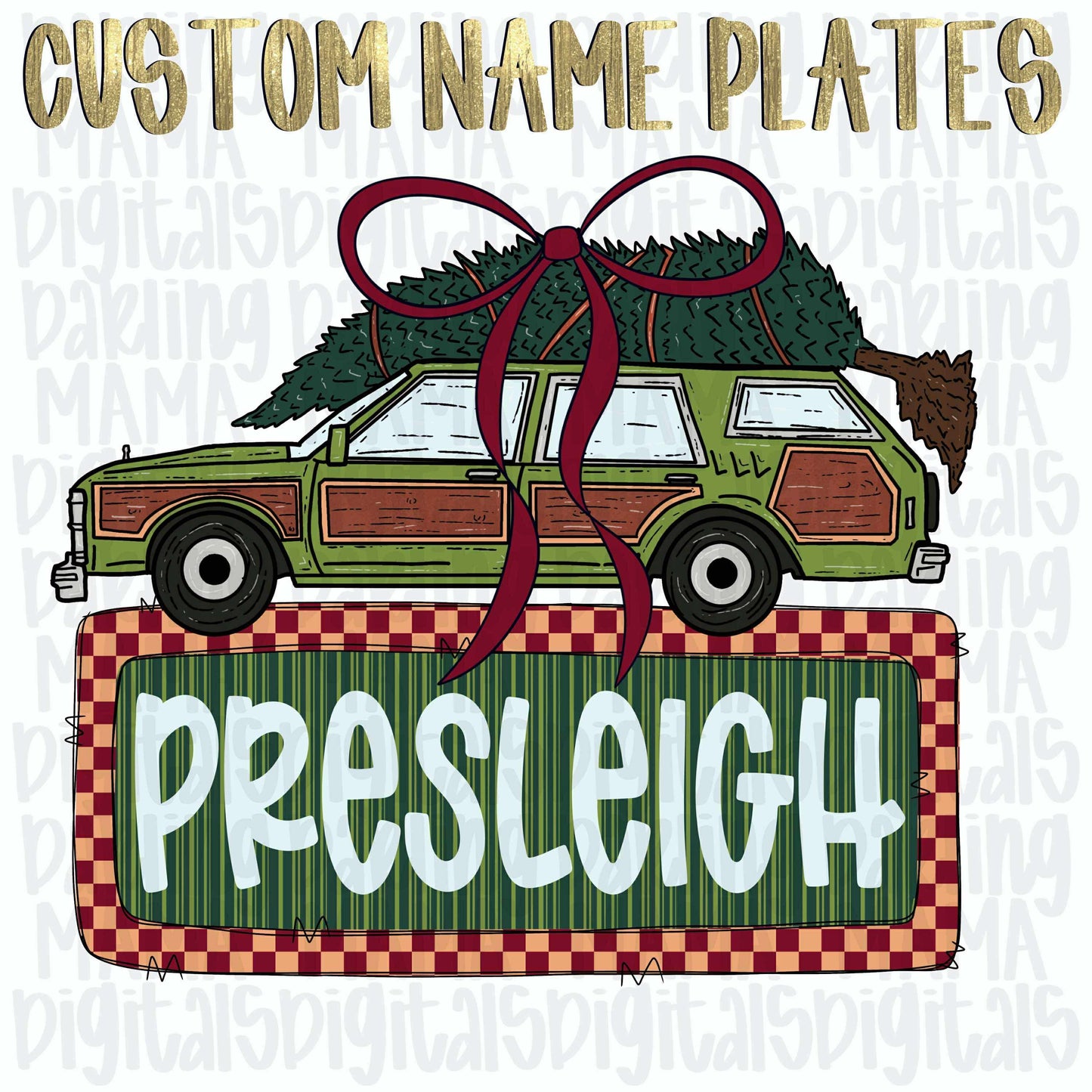 Custom Christmas vacay car bow