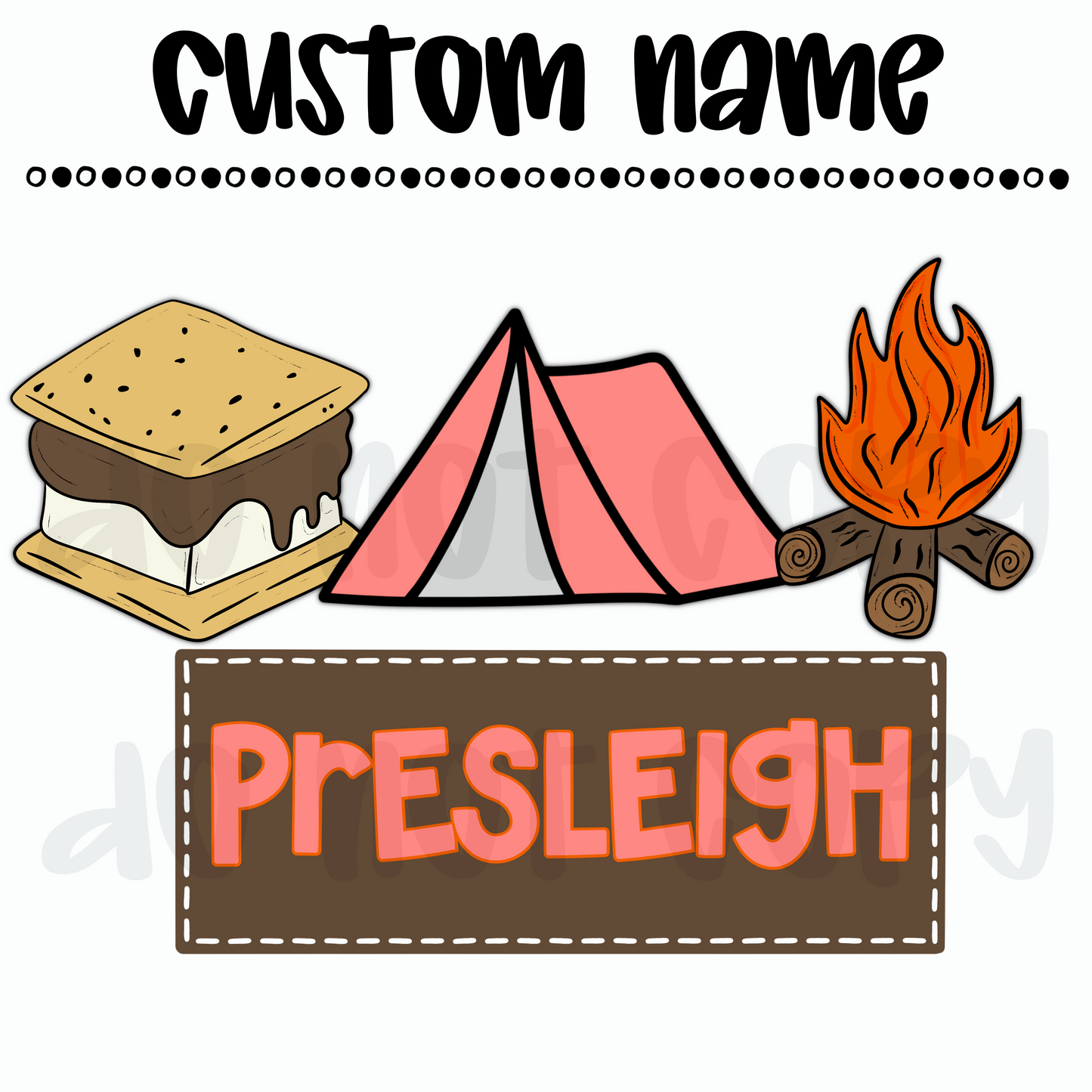 Girls Camping Custom Name