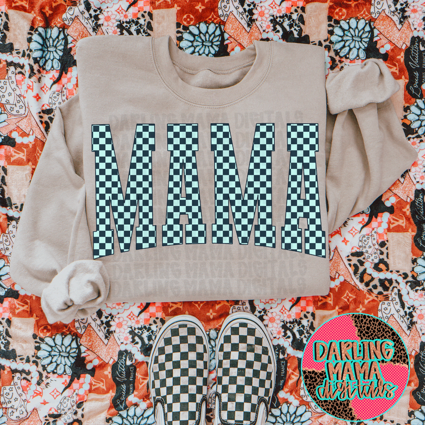 Blue checkered mama
