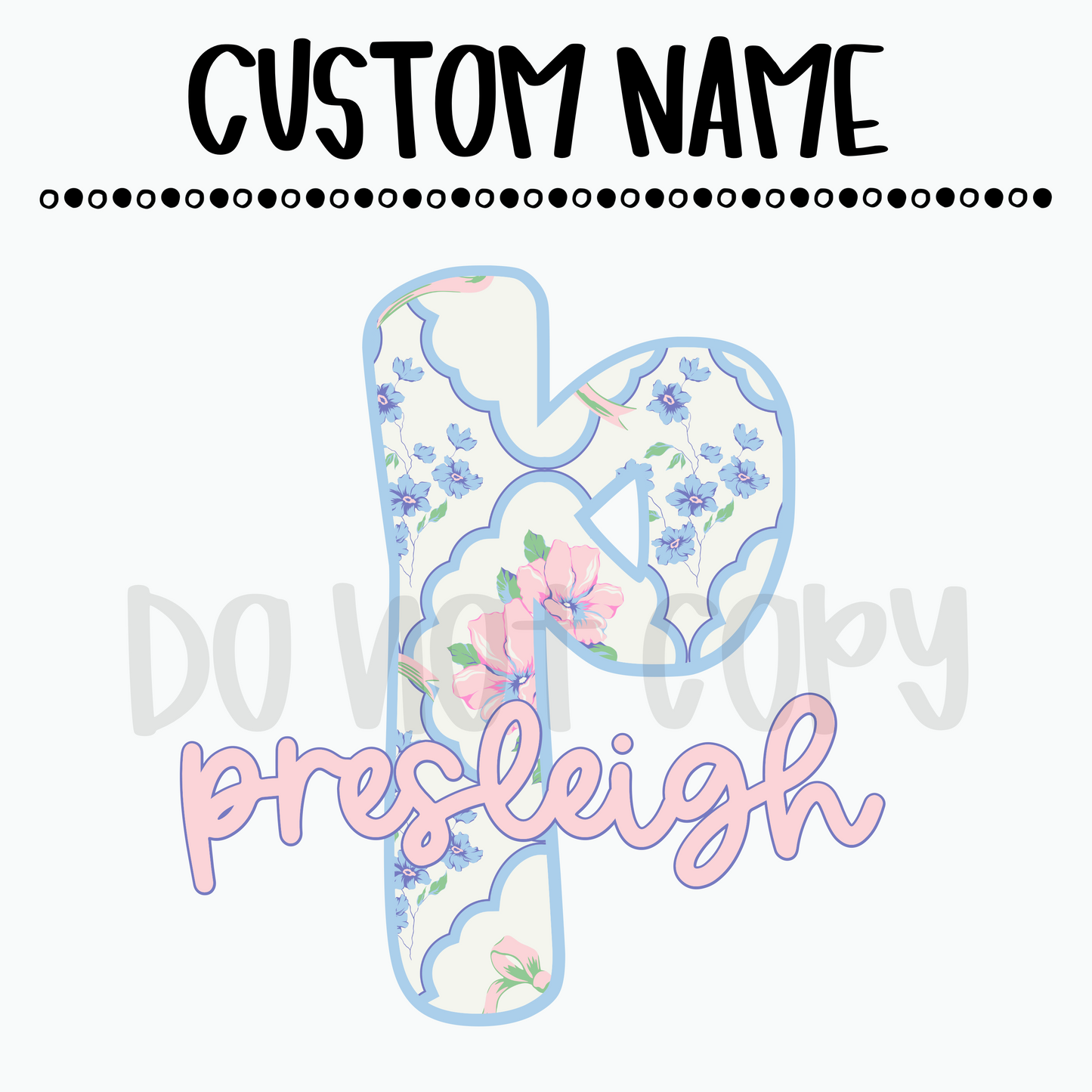 Coquette Initial Custom Name