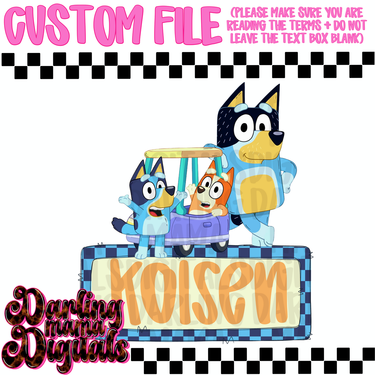 Custom boy blue dog