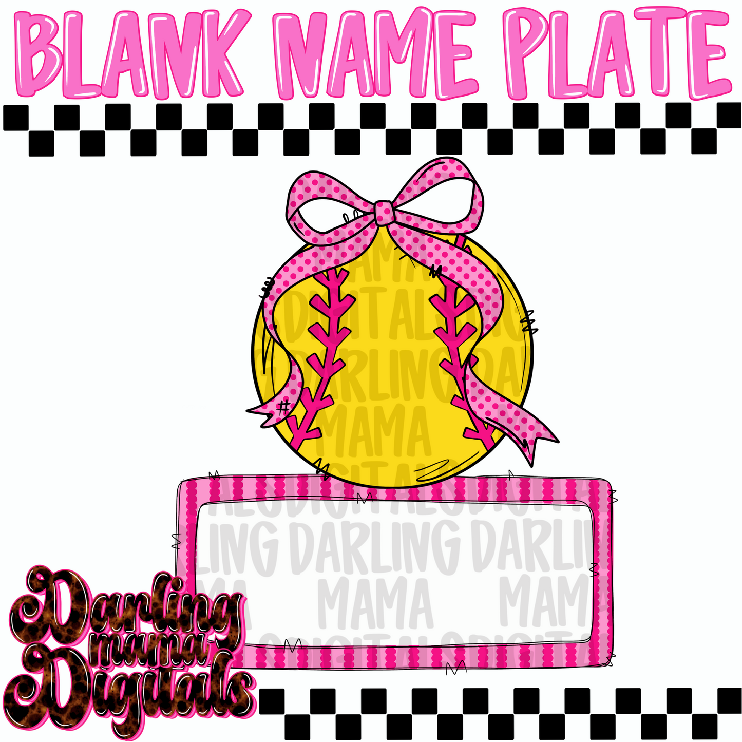 Pink softball with bow