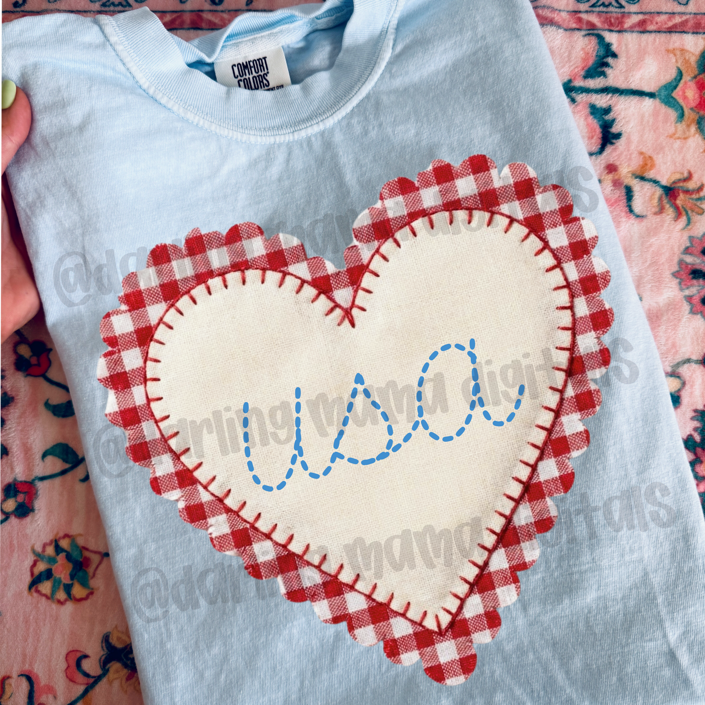 Gingham USA heart
