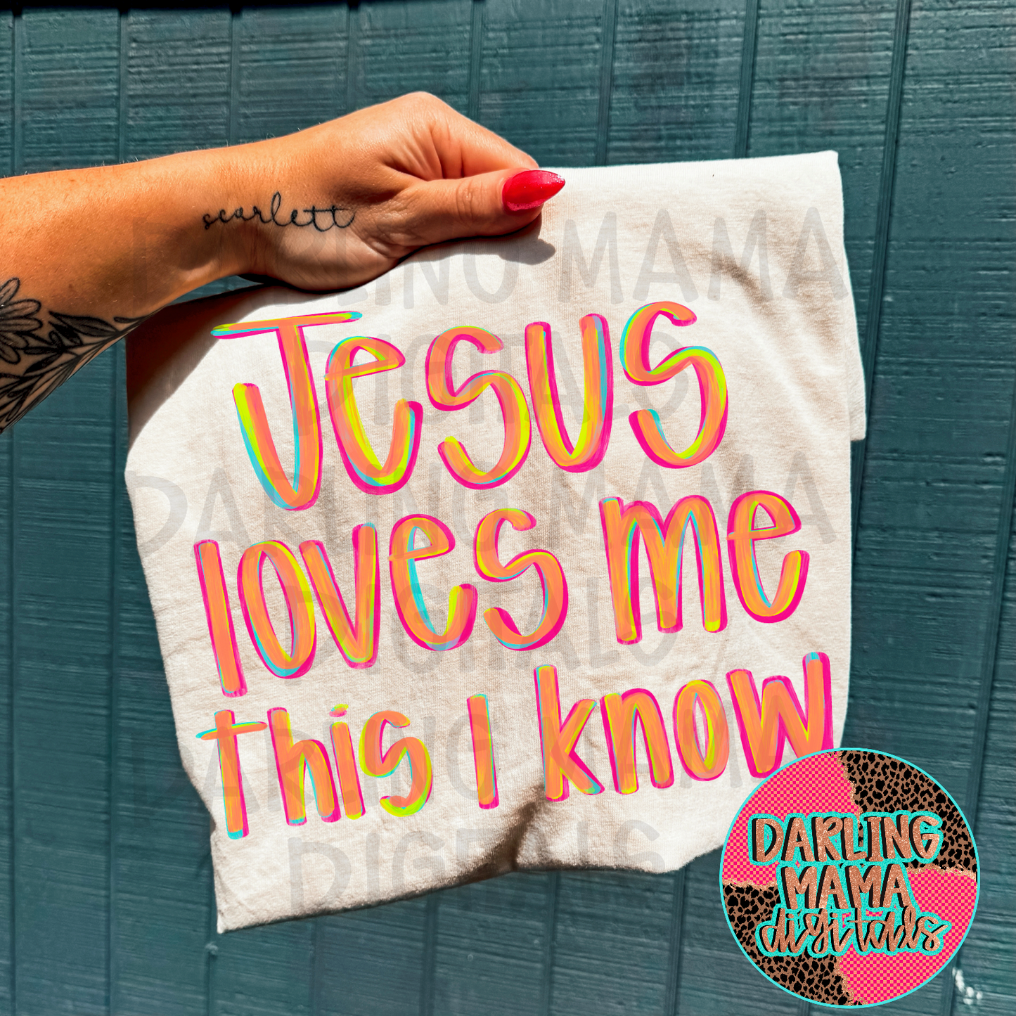 Girl hand painted Jesus loves me