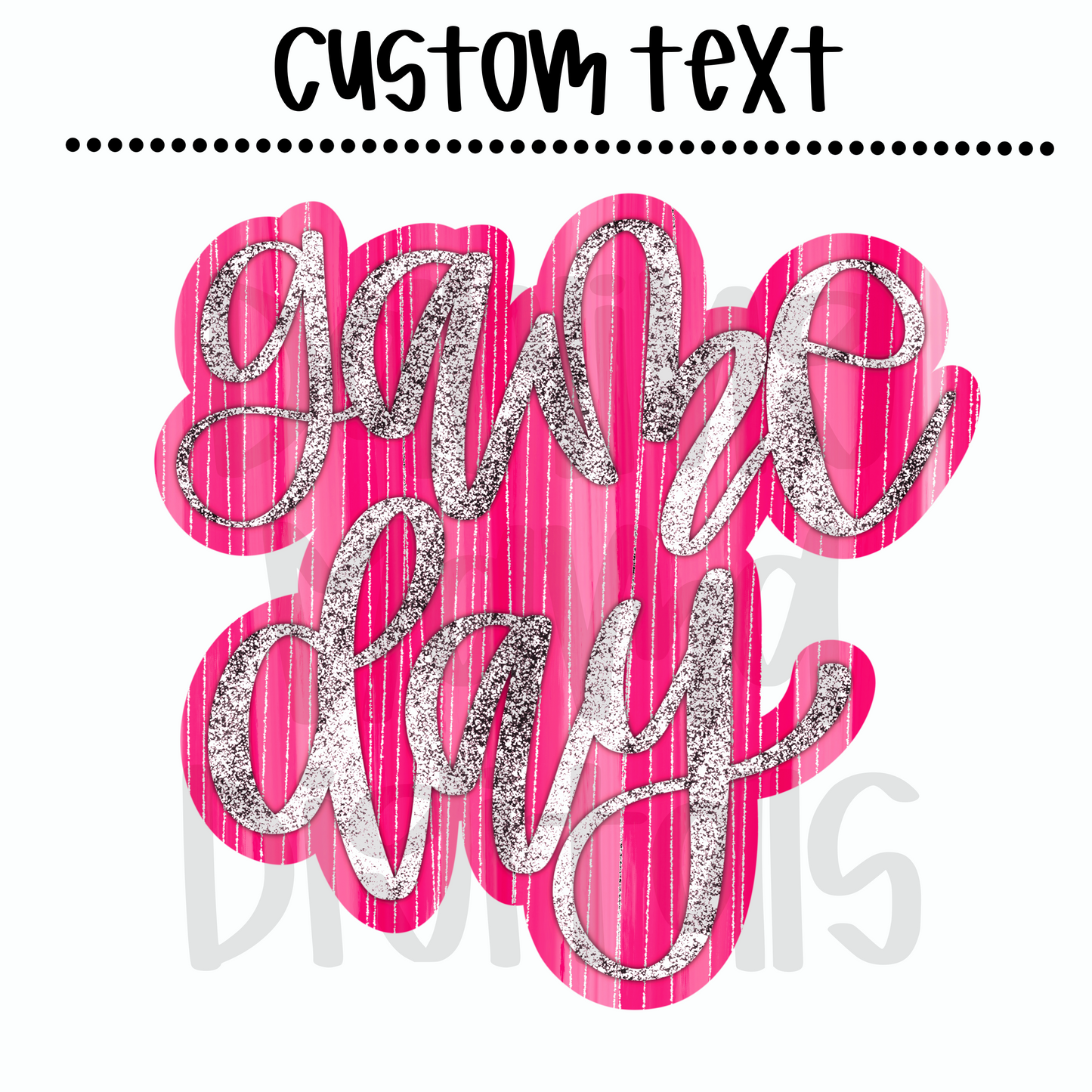 Custom text pink streaky paint