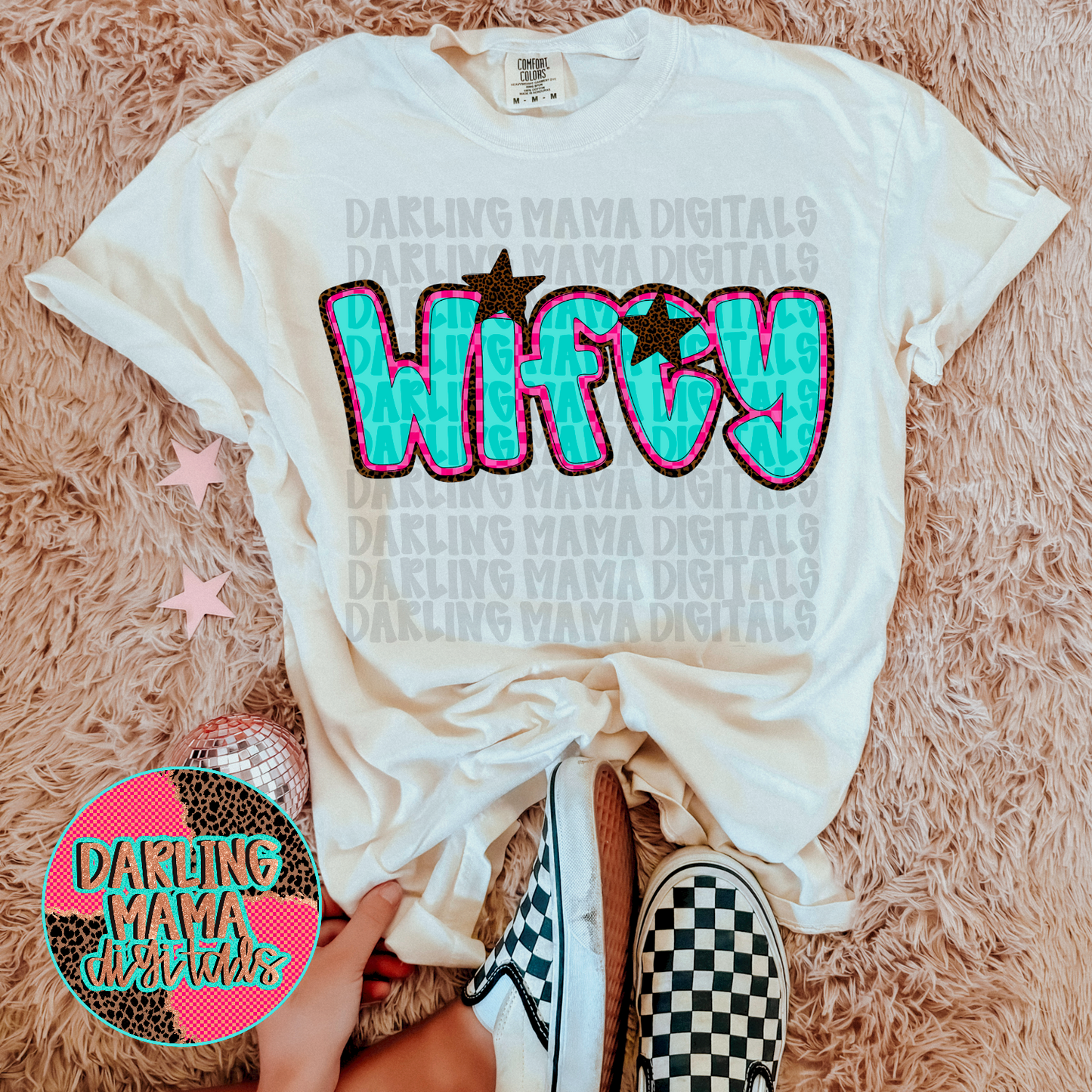 Blue & Pink Checkered Star Wifey