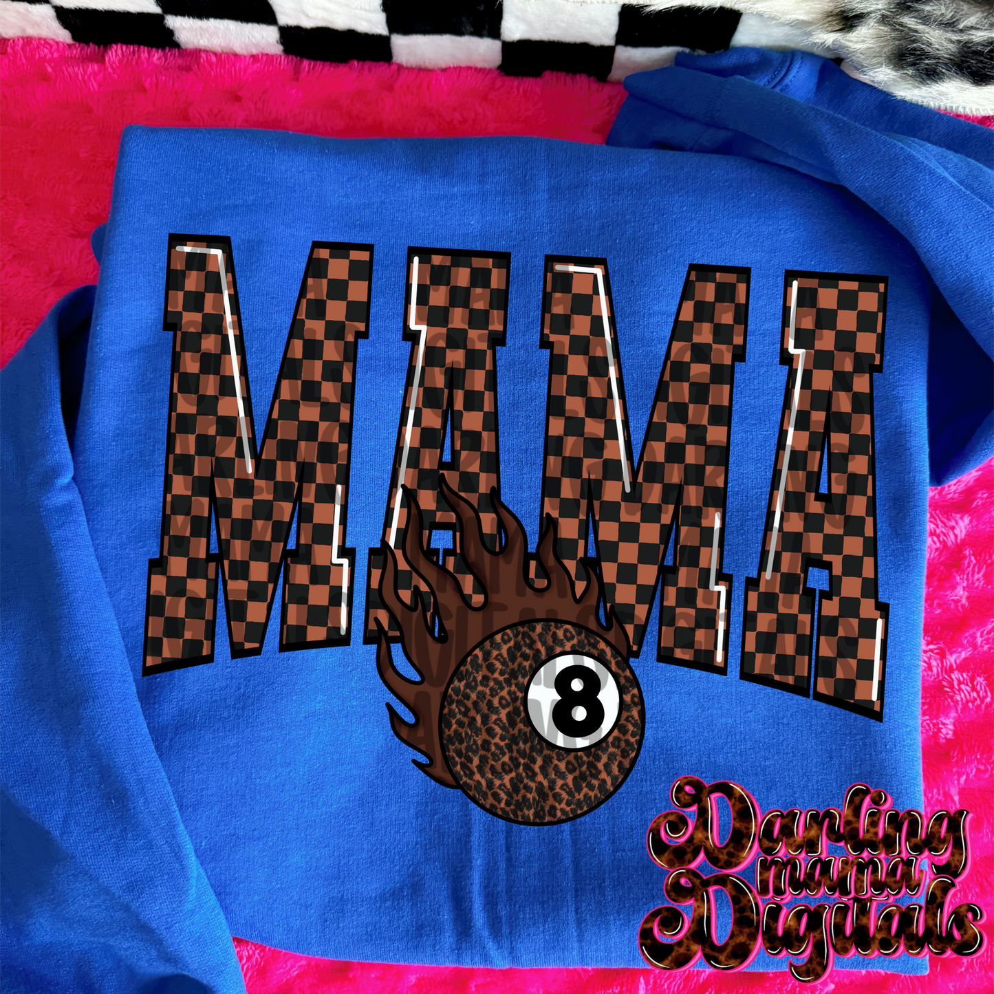 Checkered 8 ball mama
