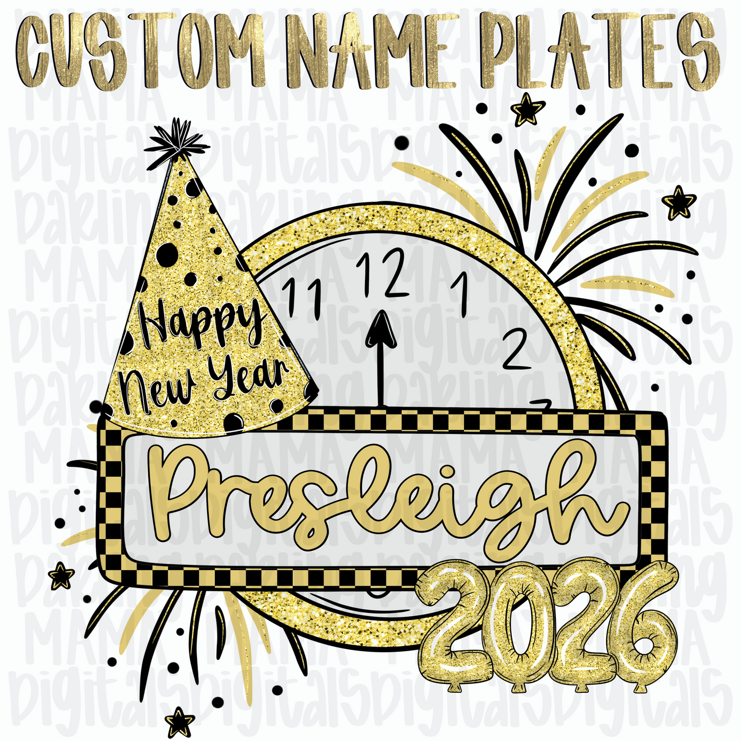 Custom Gold girls new years