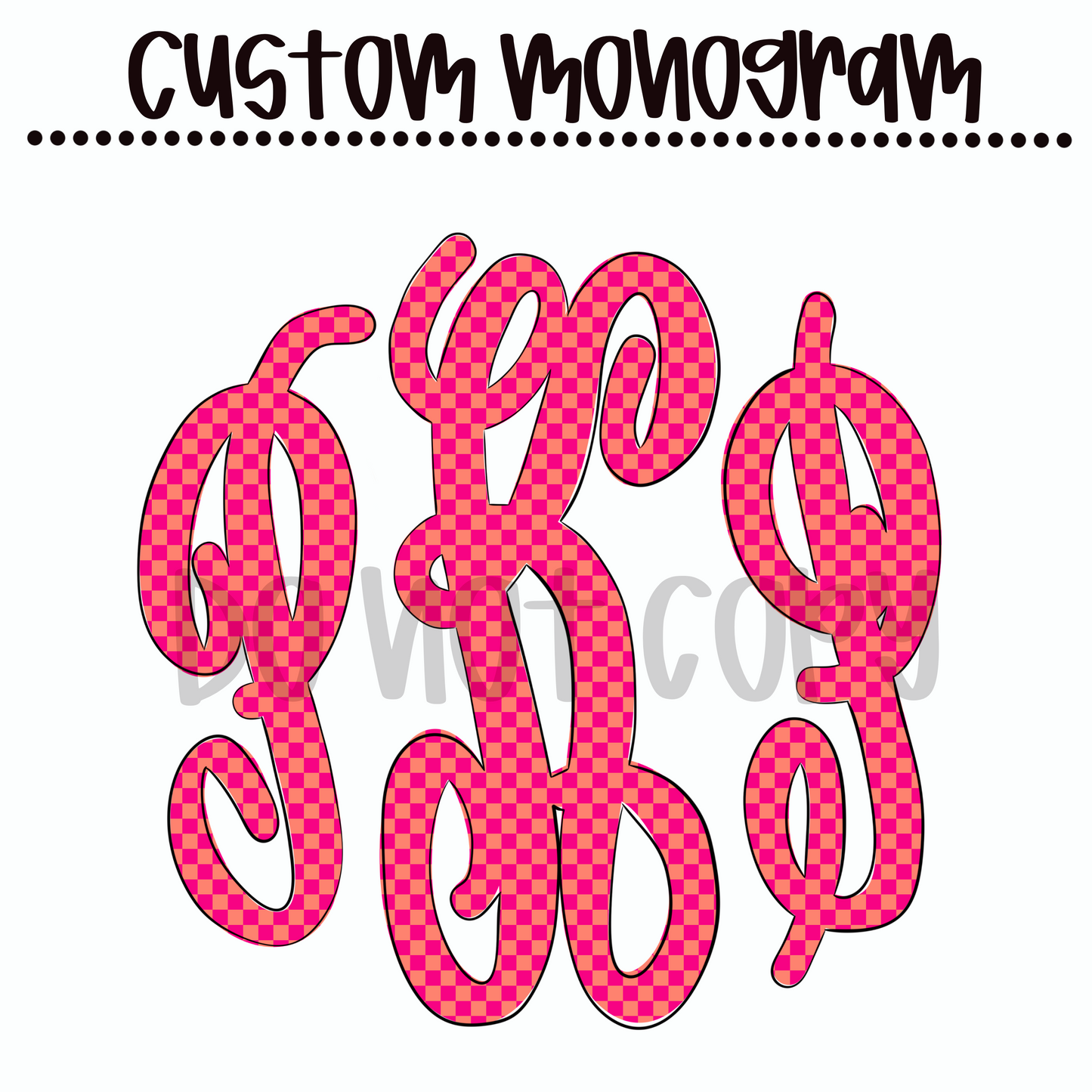 Checkered Script Custom Monogram
