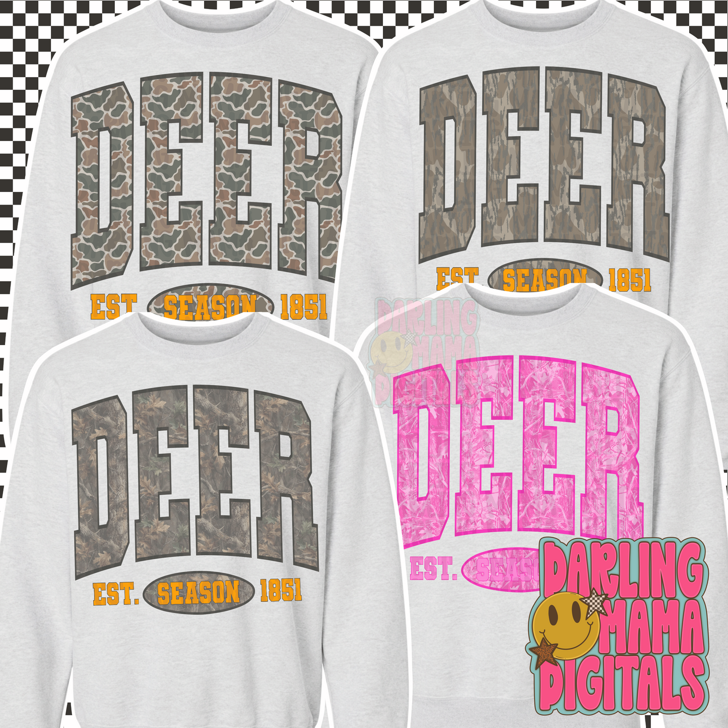 Assorted camo deer season bundle of 4