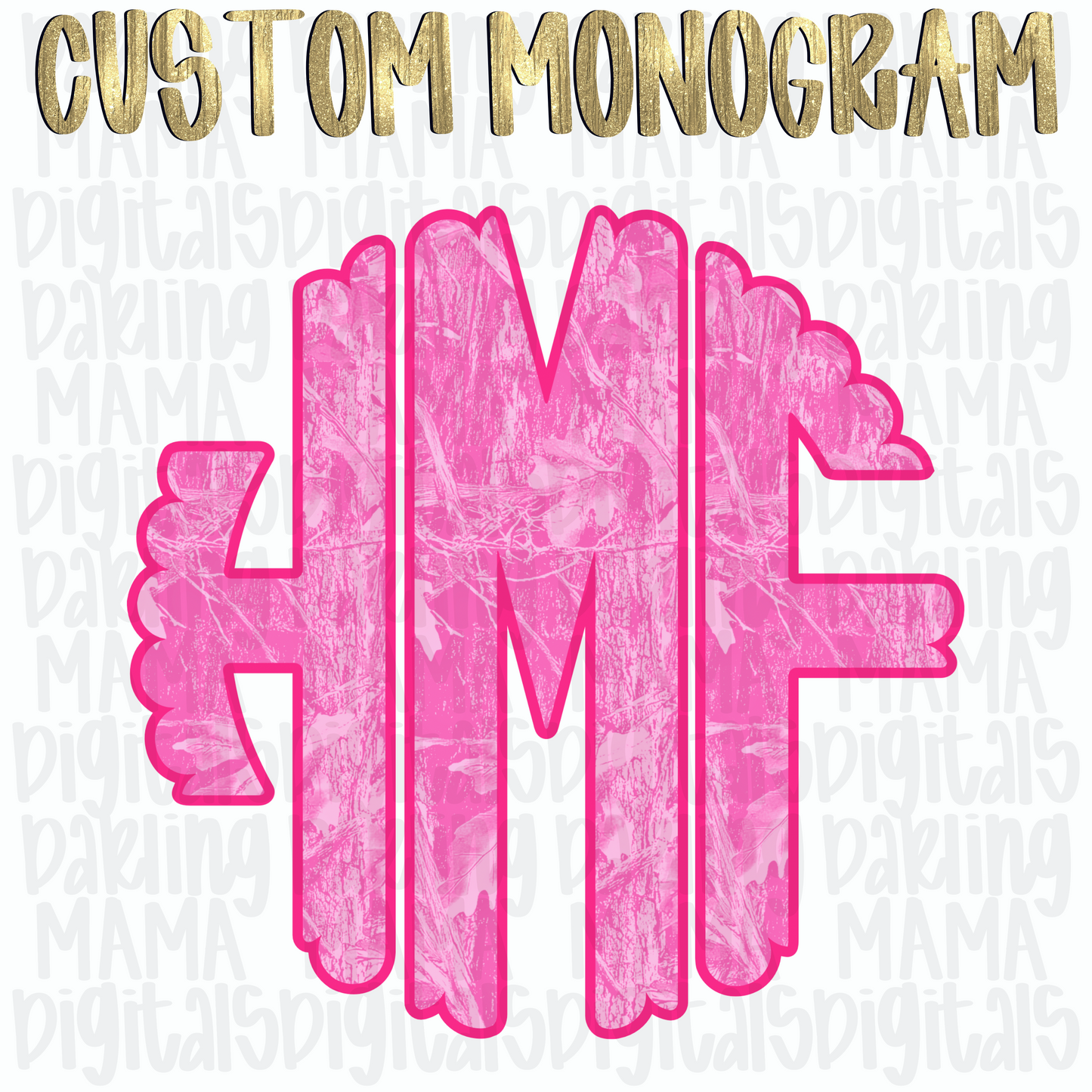 Pink Camo Monogram
