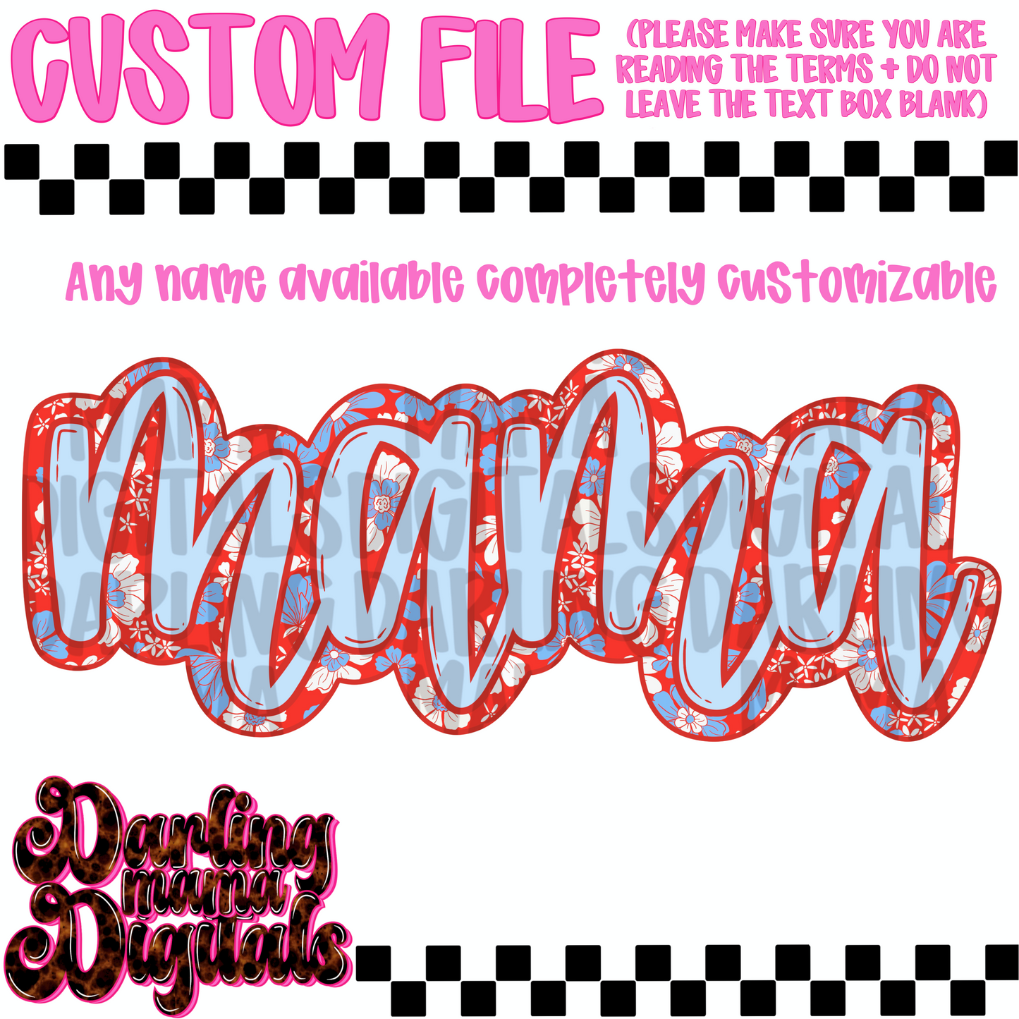 Custom rwb floral name