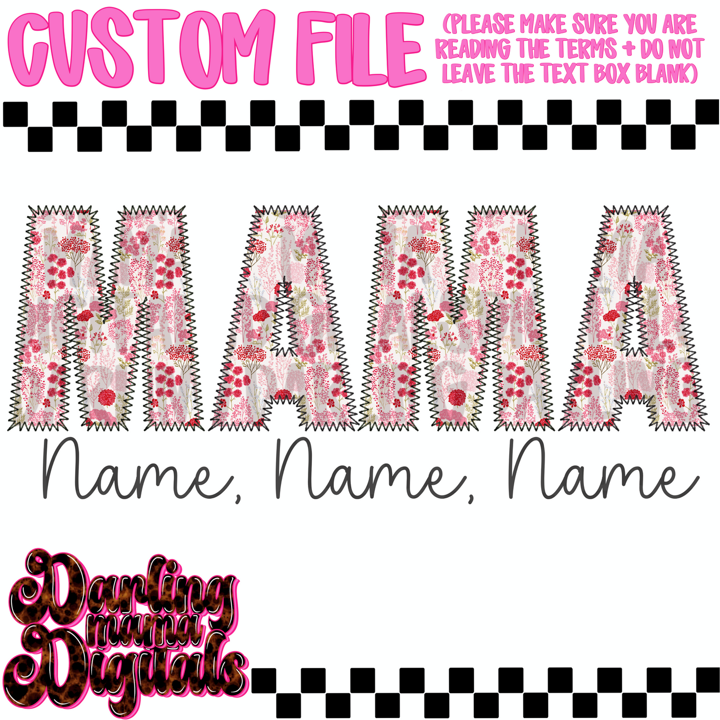 Custom pink floral mama