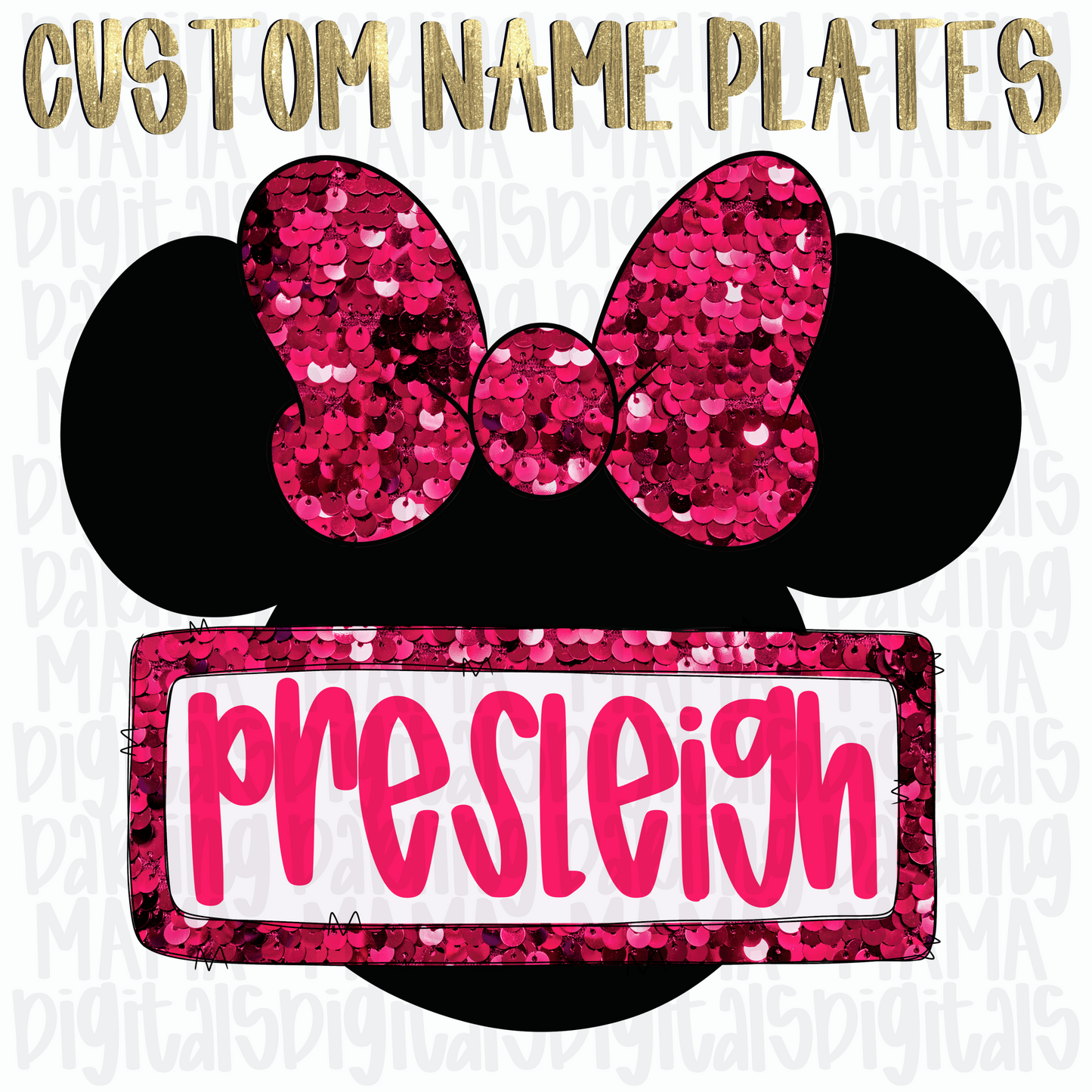 Custom pink sequin mouse