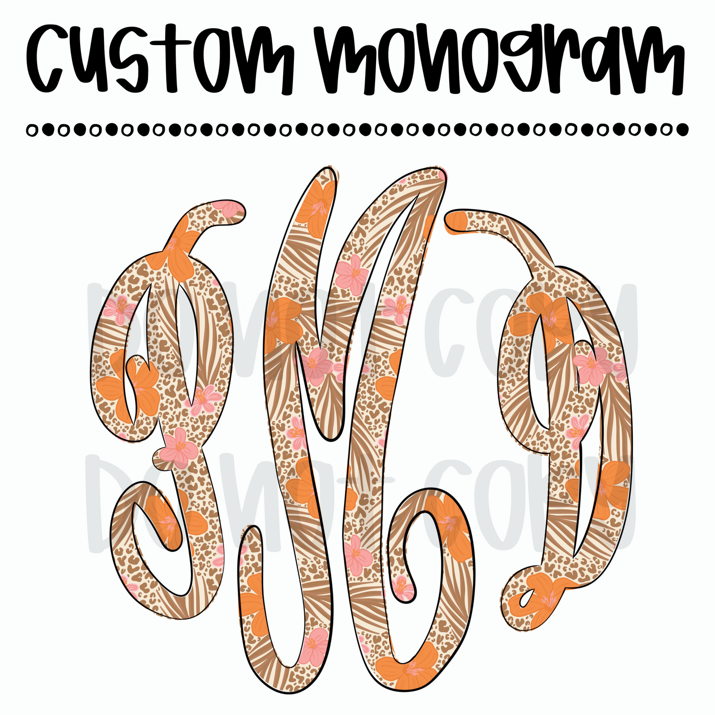 Summer Flower Script Custom Monogram