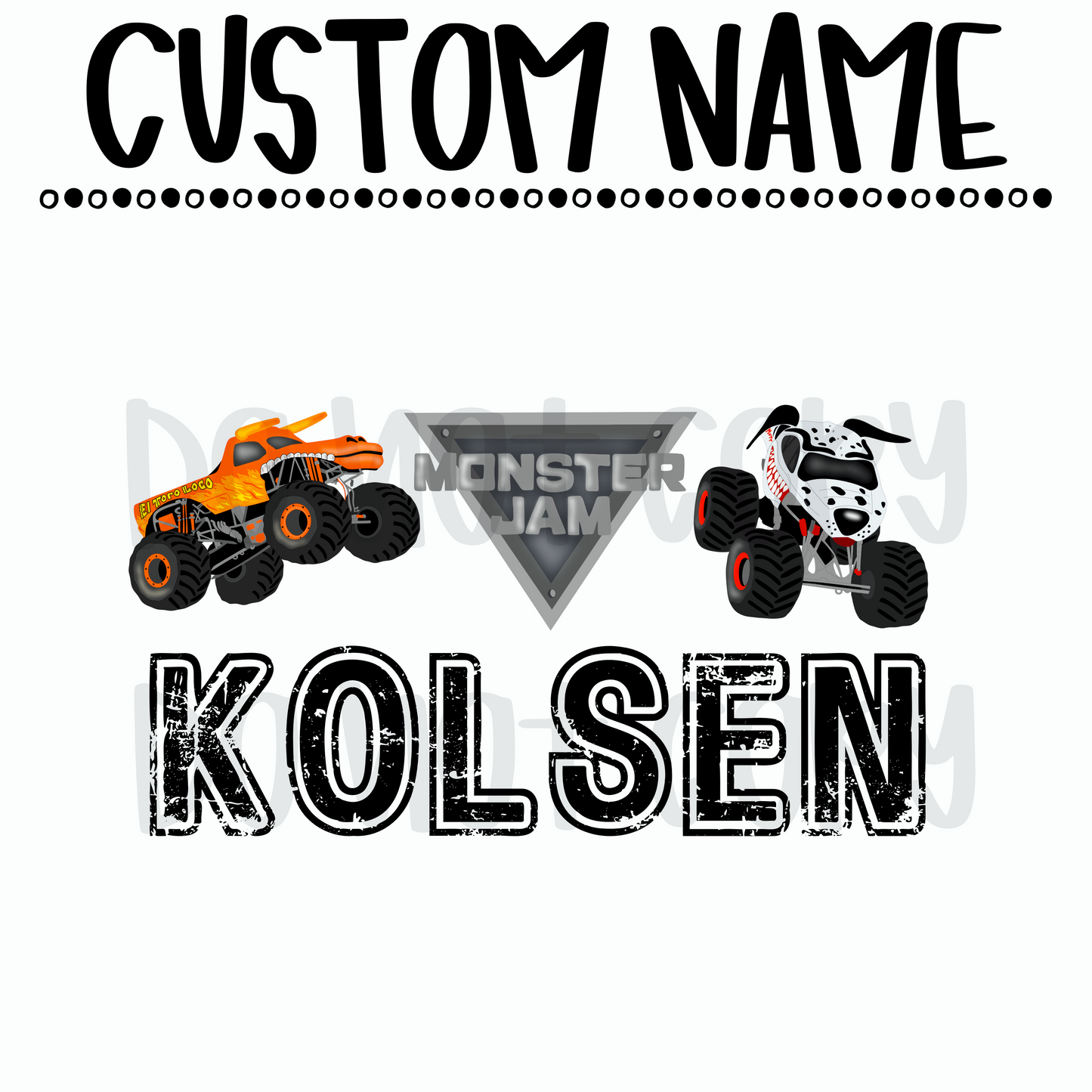 Boys Monster Truck Custom Name