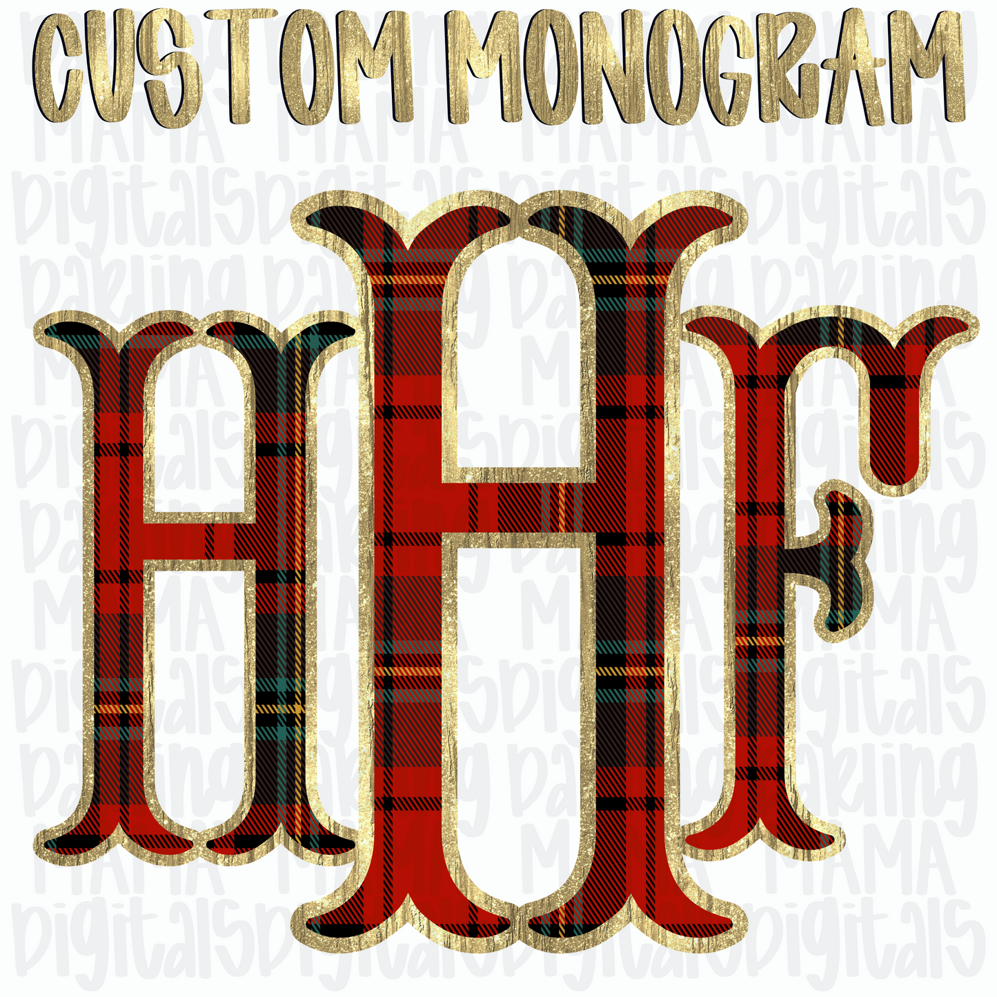 Christmas plaid Monogram