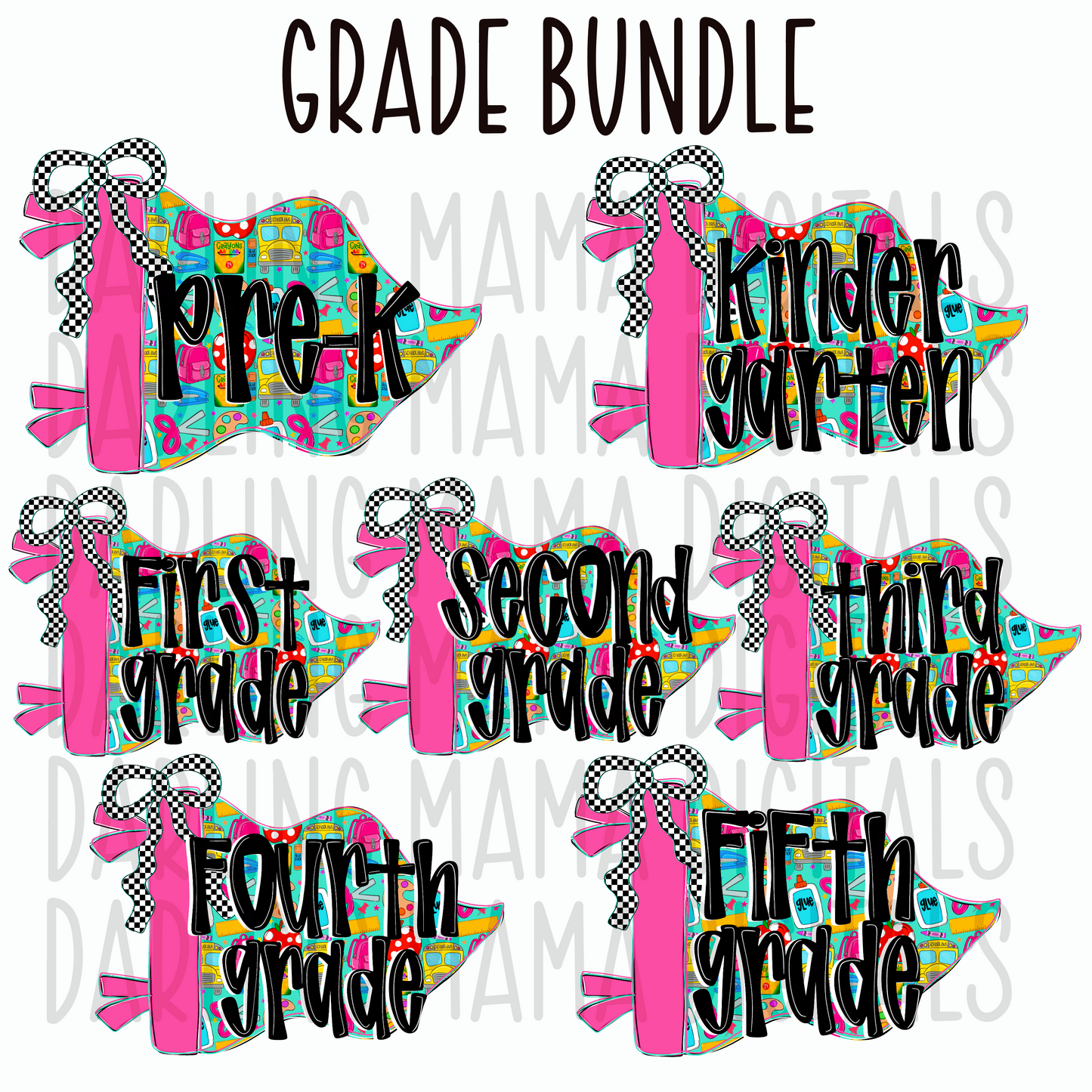 Back to school Grade flag Bundle