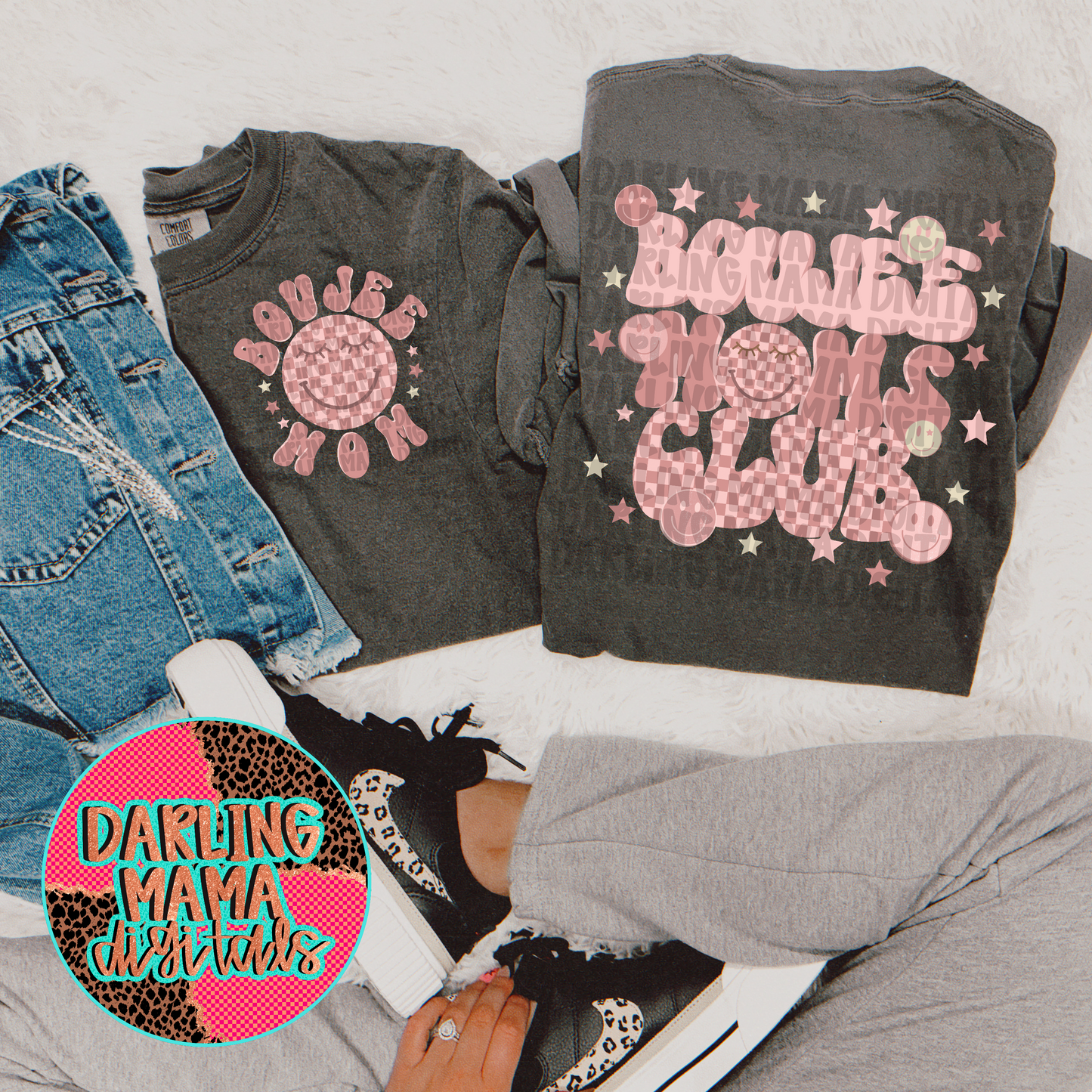 Boujee Moms Club Pink Checkered