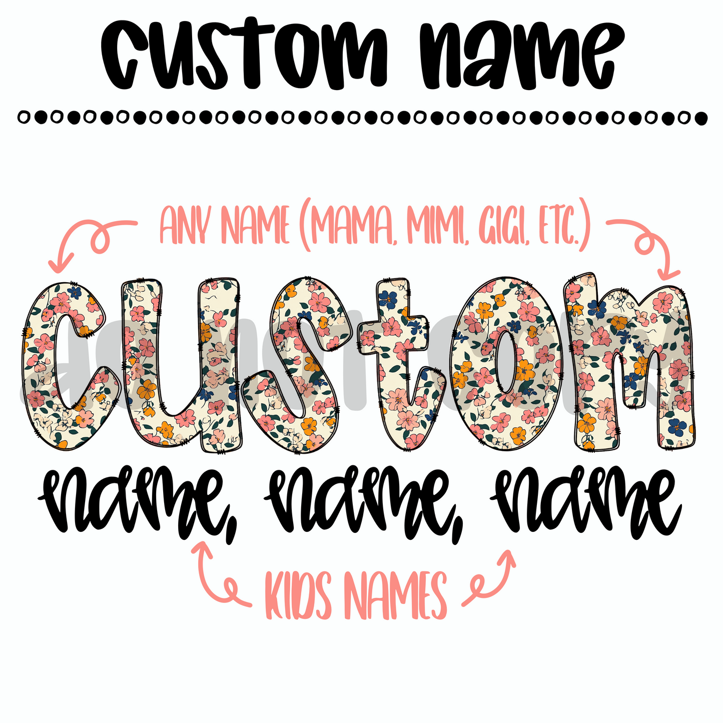Custom Ditsy Floral Name