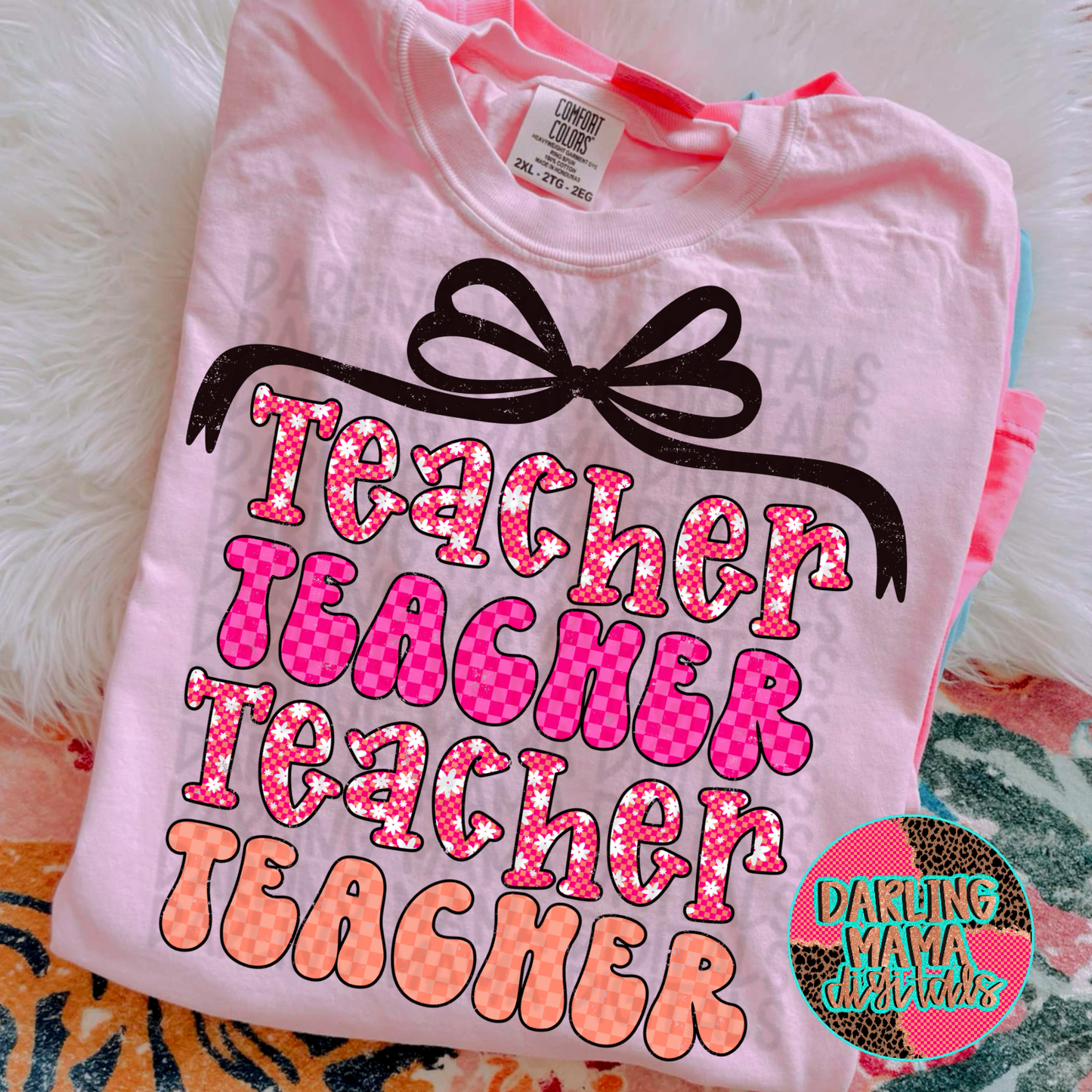 Pink and Orange Stacked Teacher