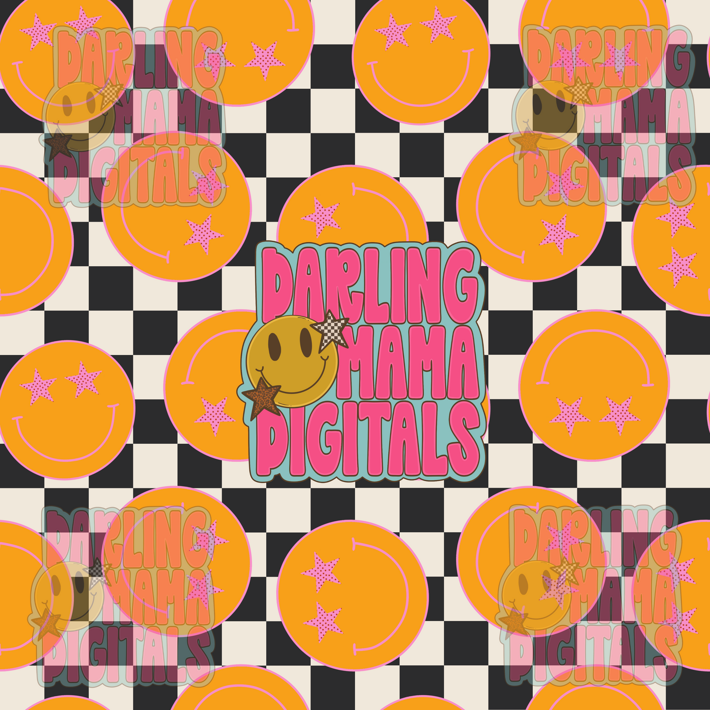 Smiley checkered seamless