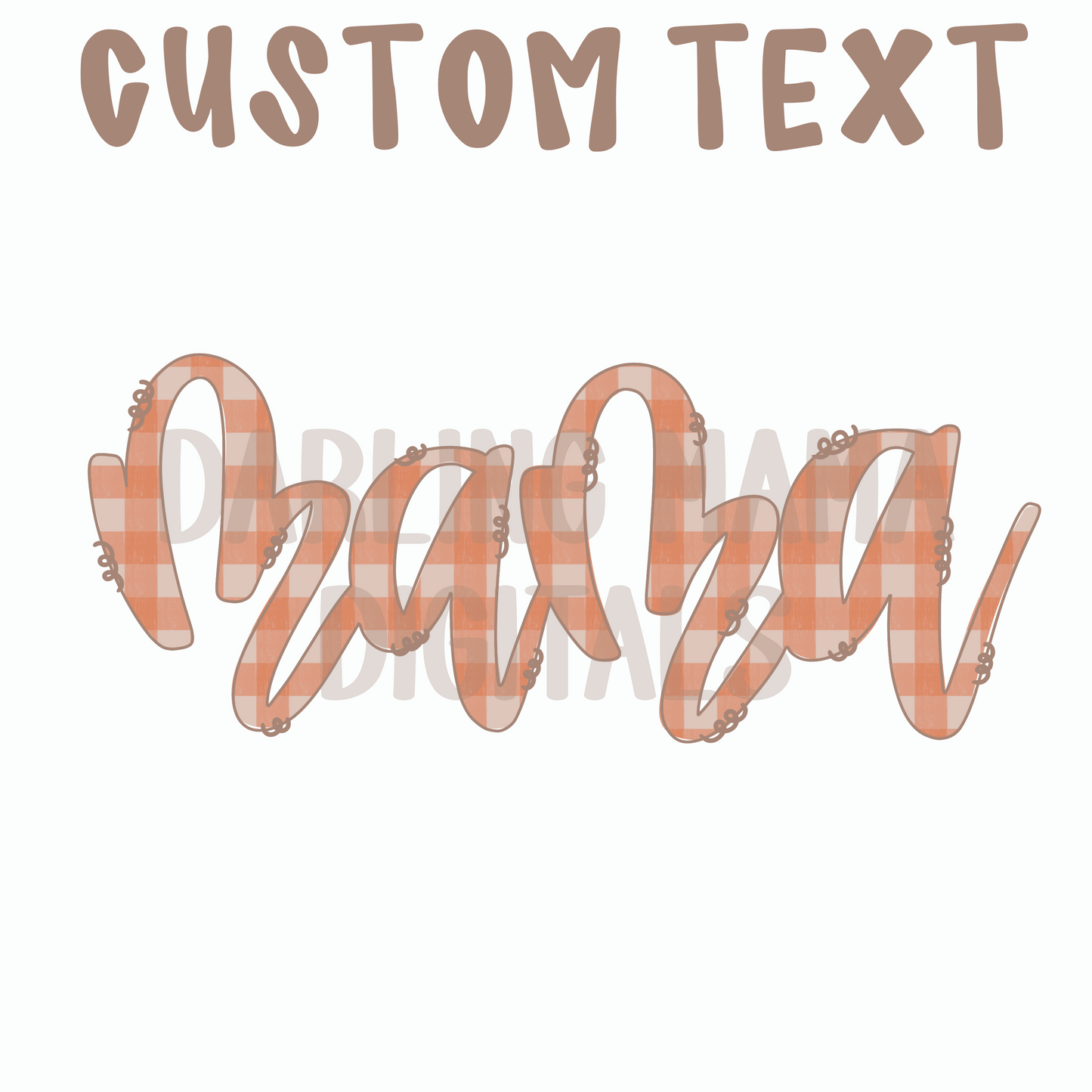 Custom Fall Gingham Text