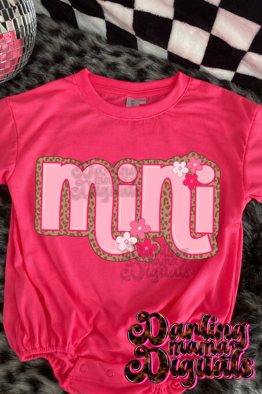 Retro cheetah flower mini
