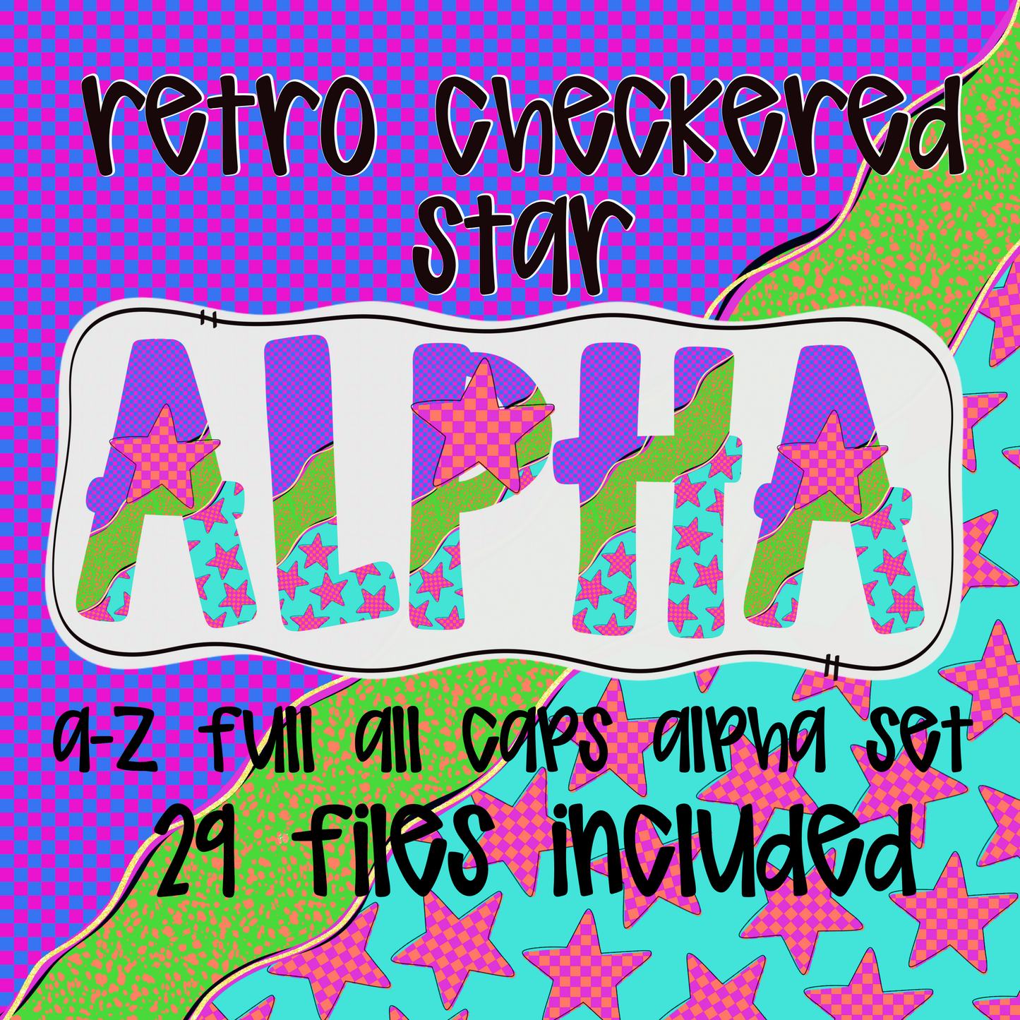 Retro Checkered Star Alpha