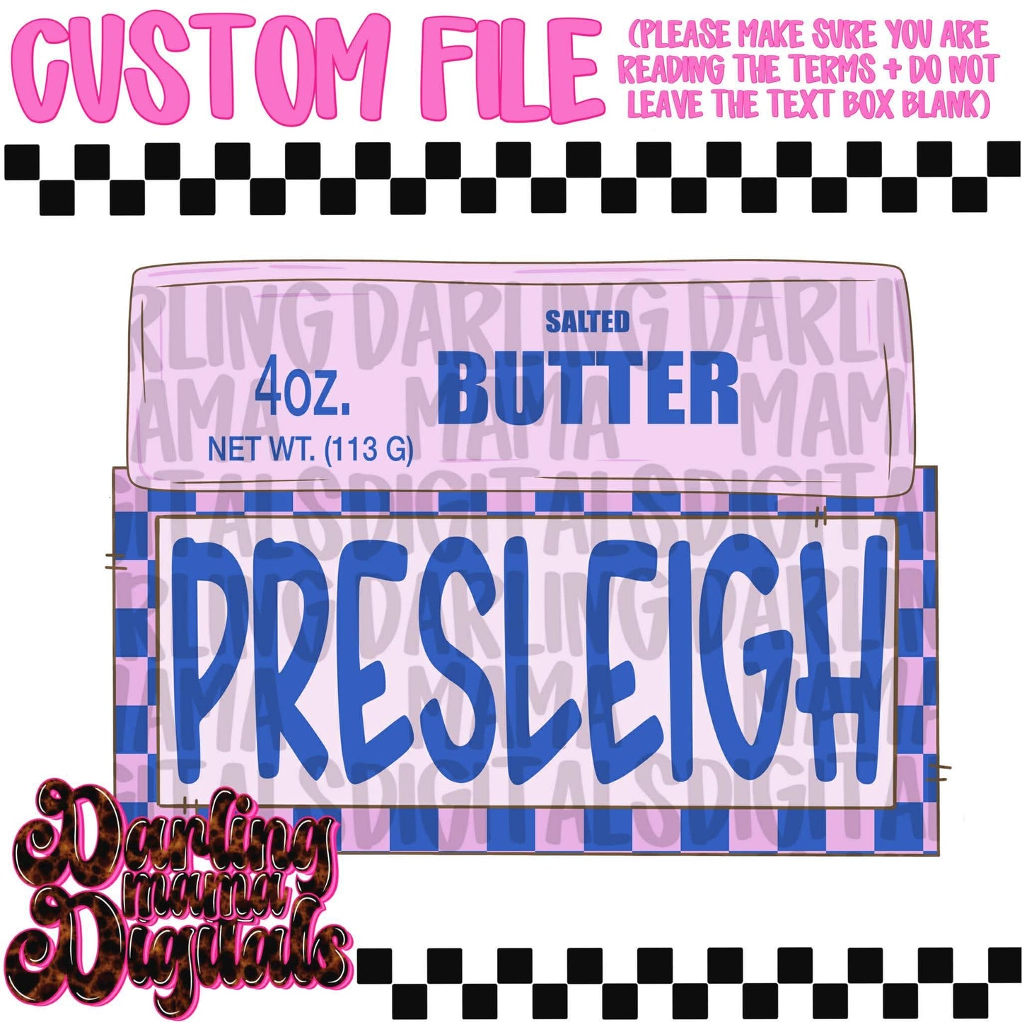 Custom pink butter