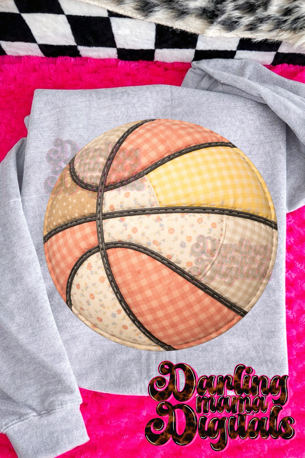 Faux quilted basketball