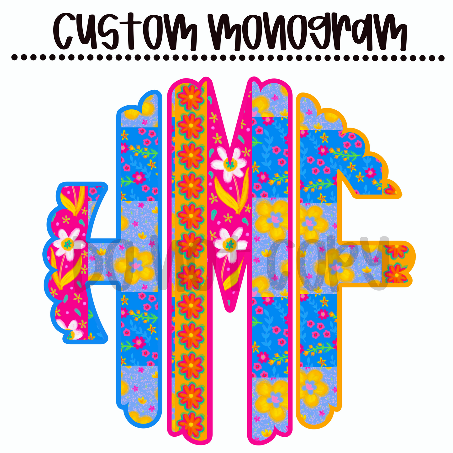 Flower Patchwork Custom Monogram