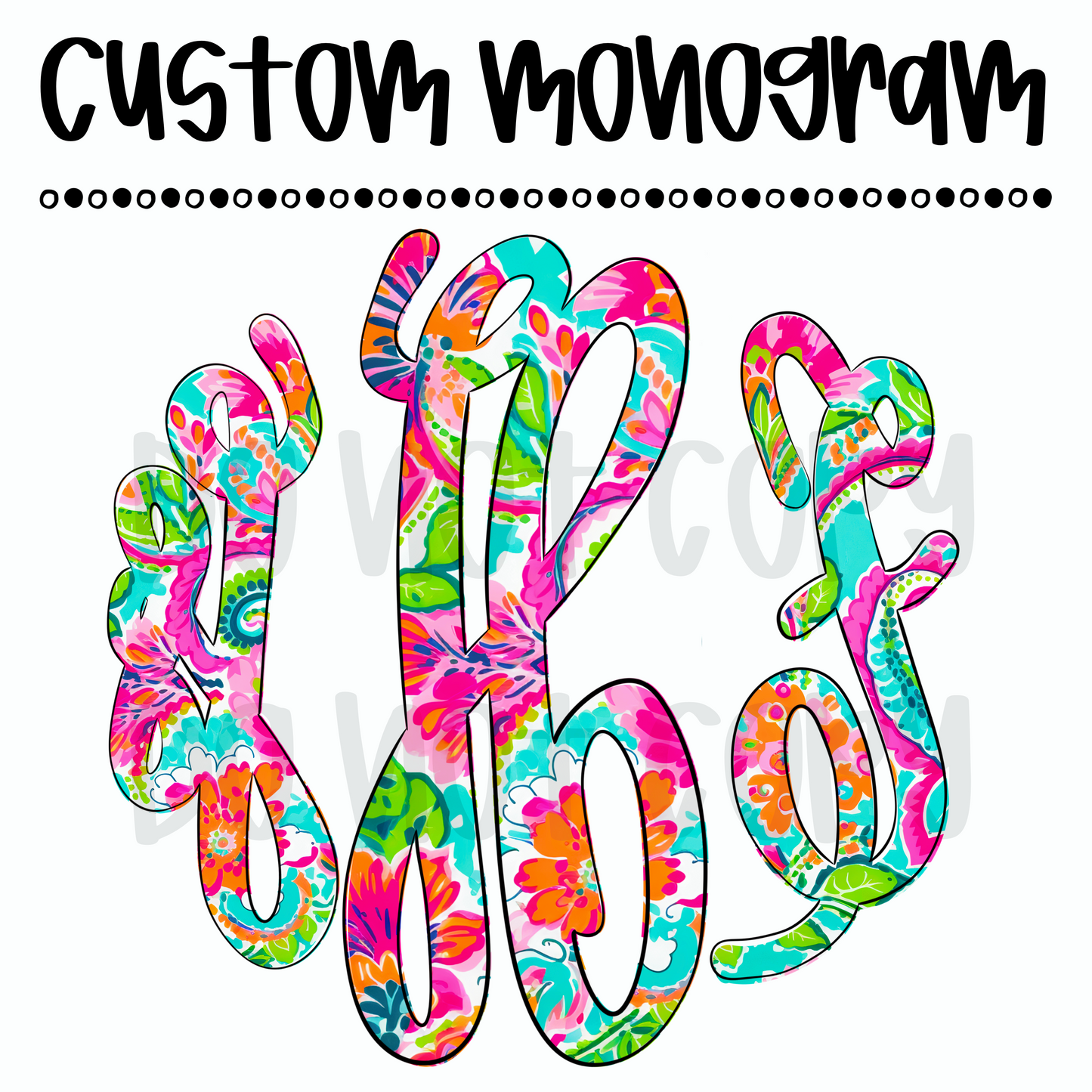 Bright Paisley Script Custom Monogram