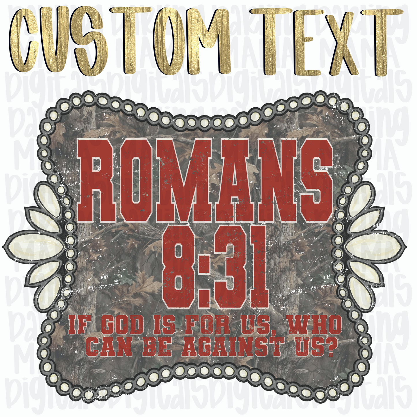 Custom text Camo Western frame