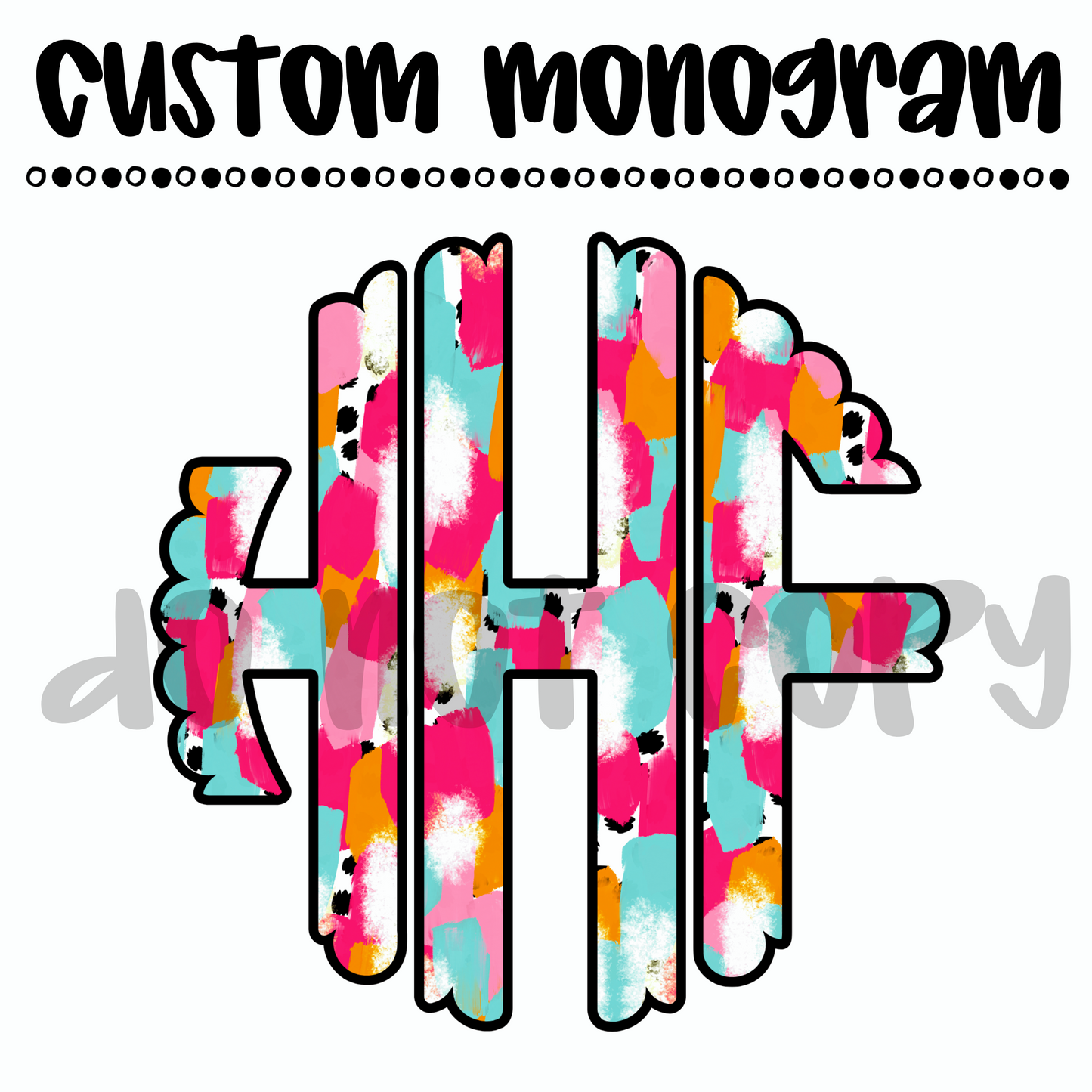 Custom Brush stroke Monogram