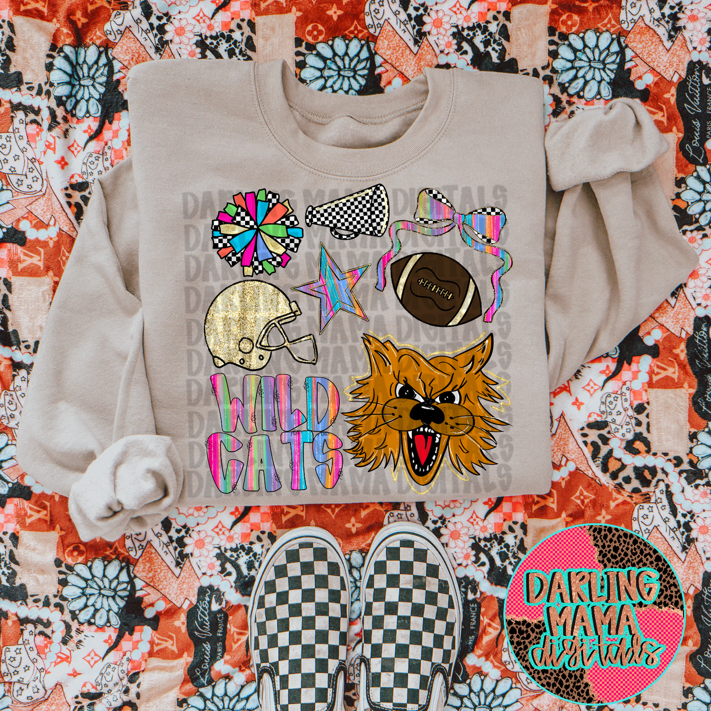 Wildcats rainbow streak collage